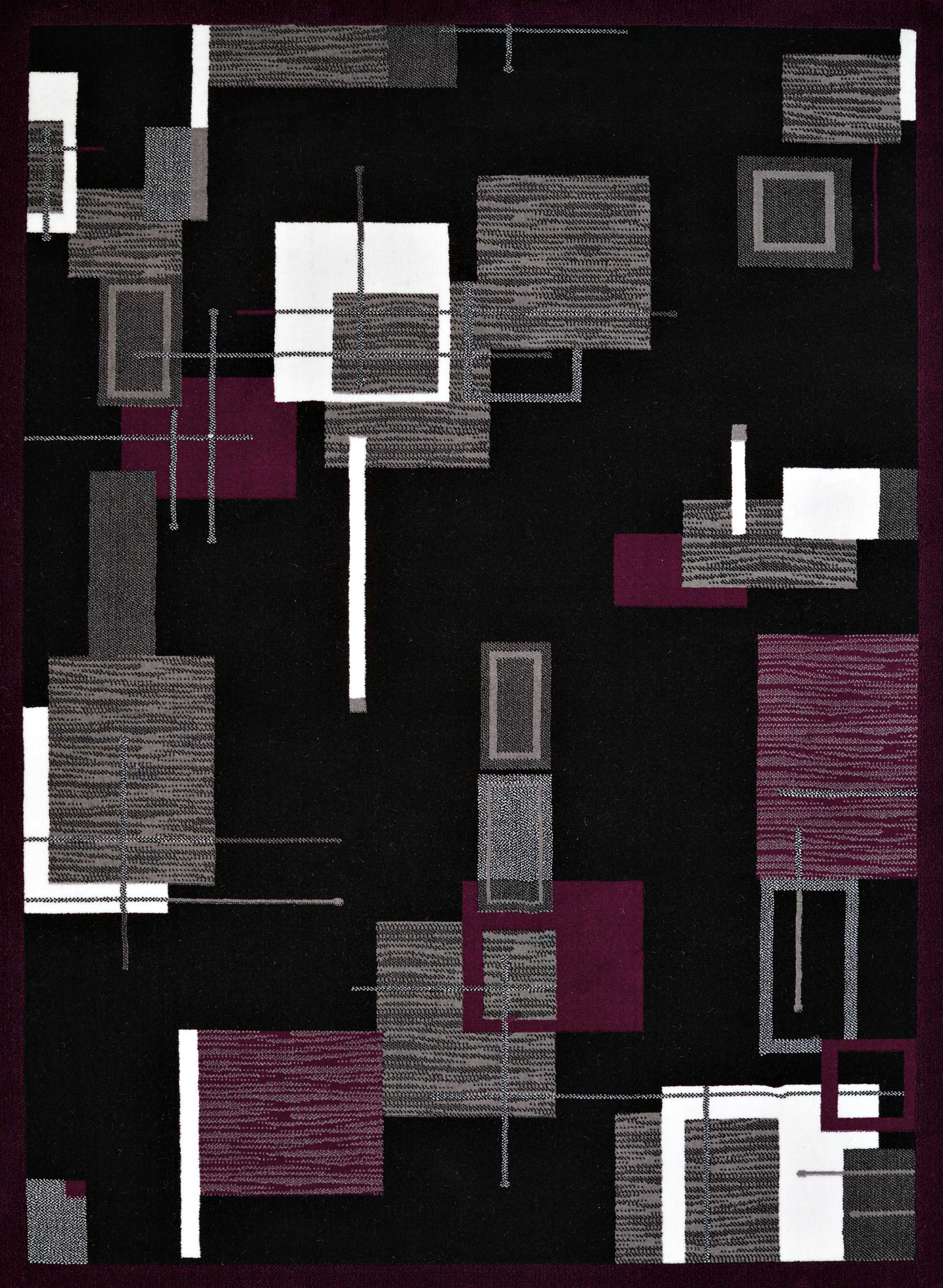 63" x 86" Plum Olefin Area Rug