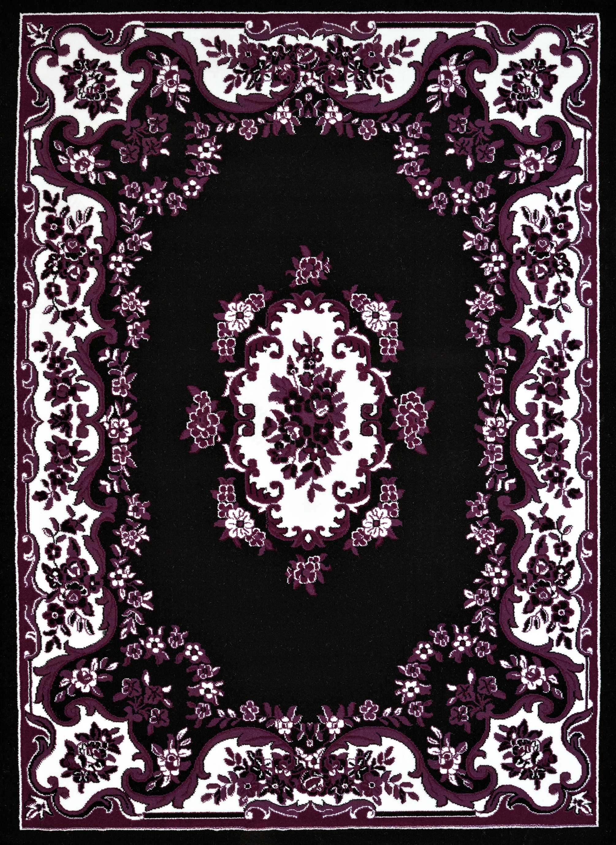 94" x 126" Black Olefin Oversize Rug