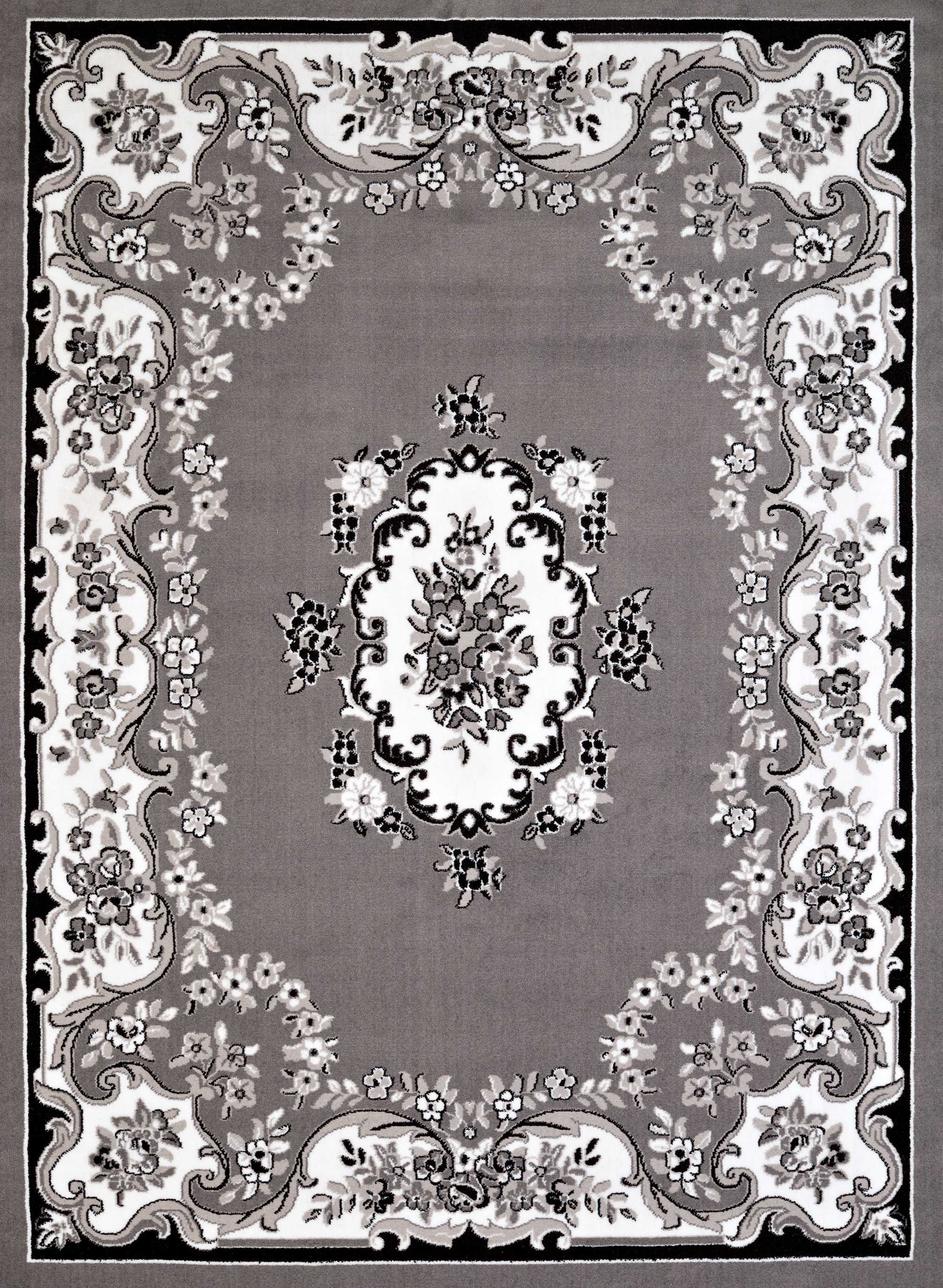 94" x 126" Grey Olefin Oversize Rug