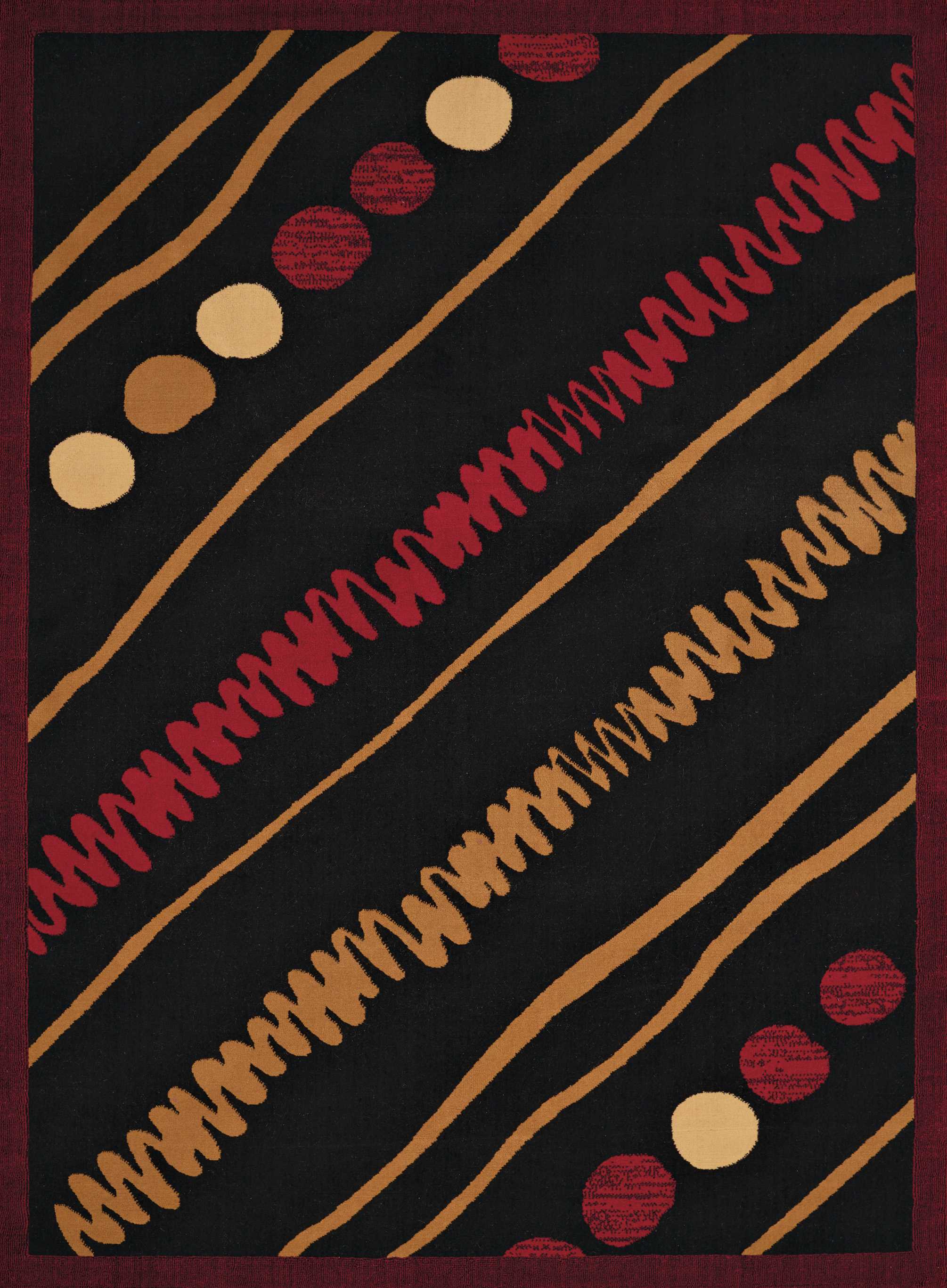 63" x 86" Red Olefin Area Rug