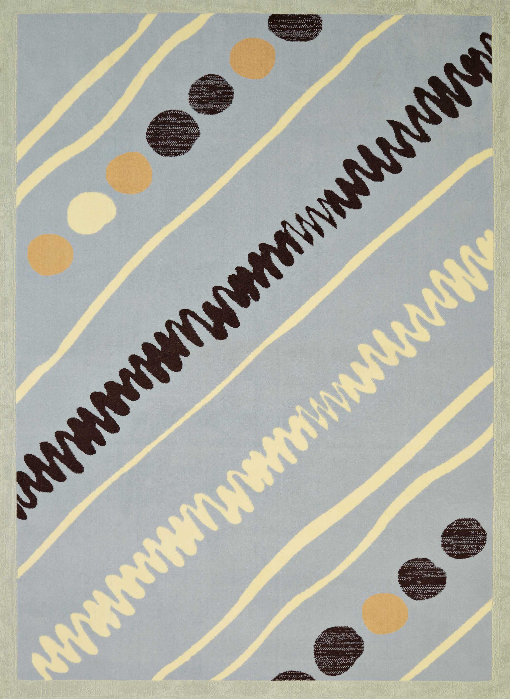 63" x 86" Blue Olefin Area Rug