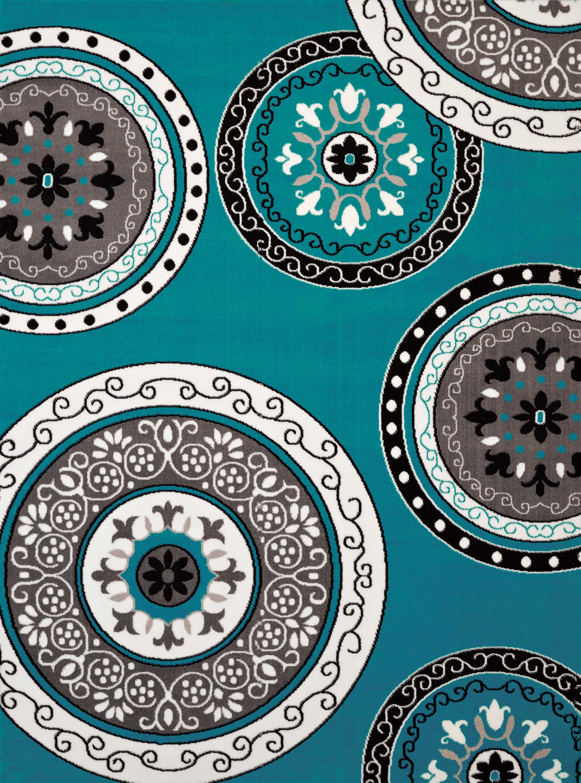 94" x 126" Aqua Olefin Oversize Rug