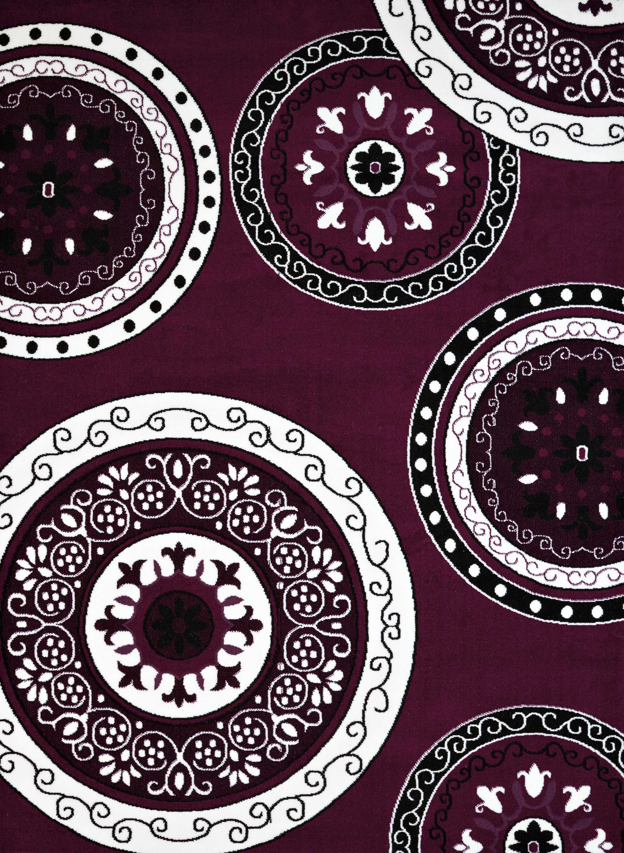 63" x 86" Plum Olefin Area Rug
