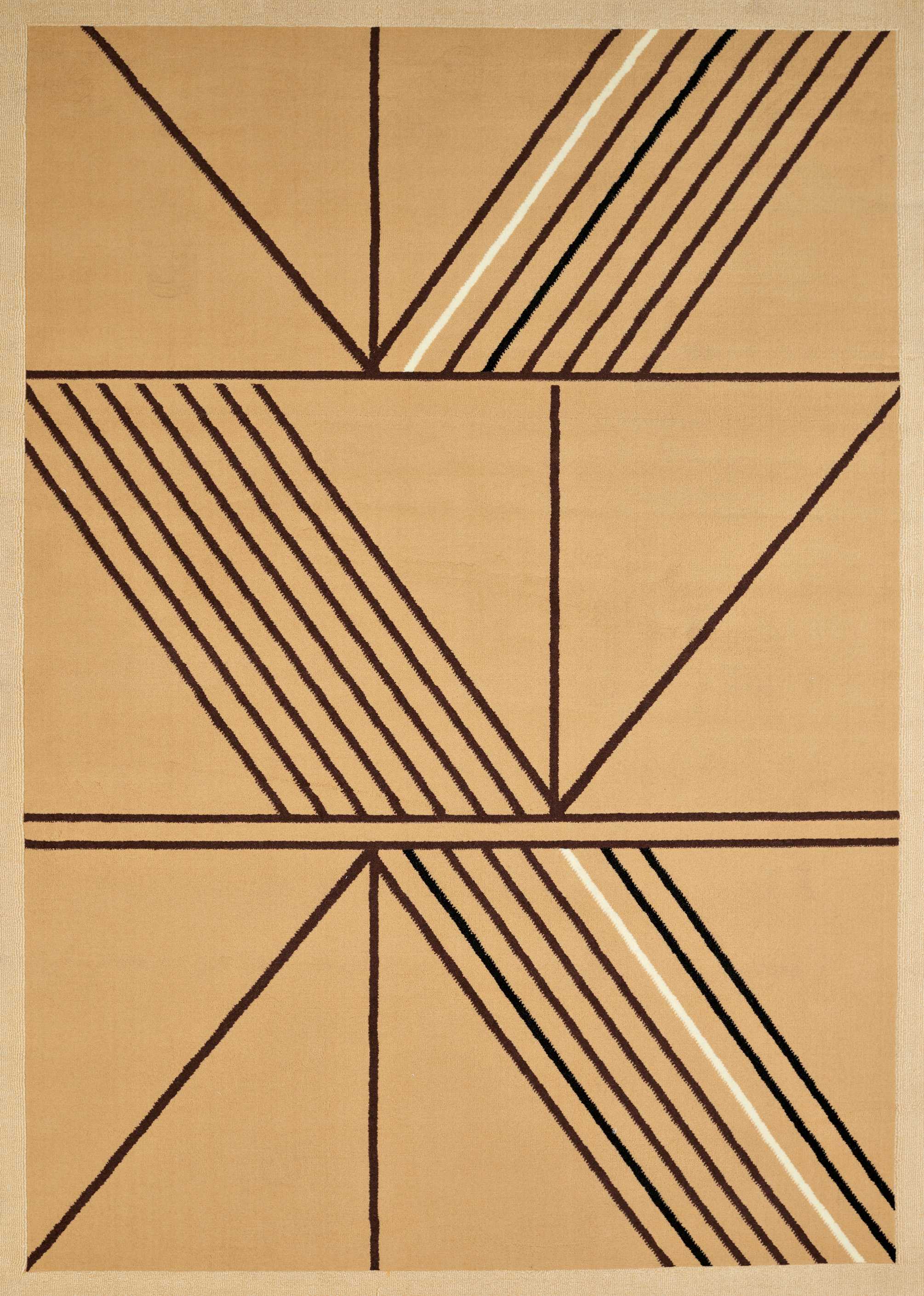 63" x 86" Beige Olefin Area Rug