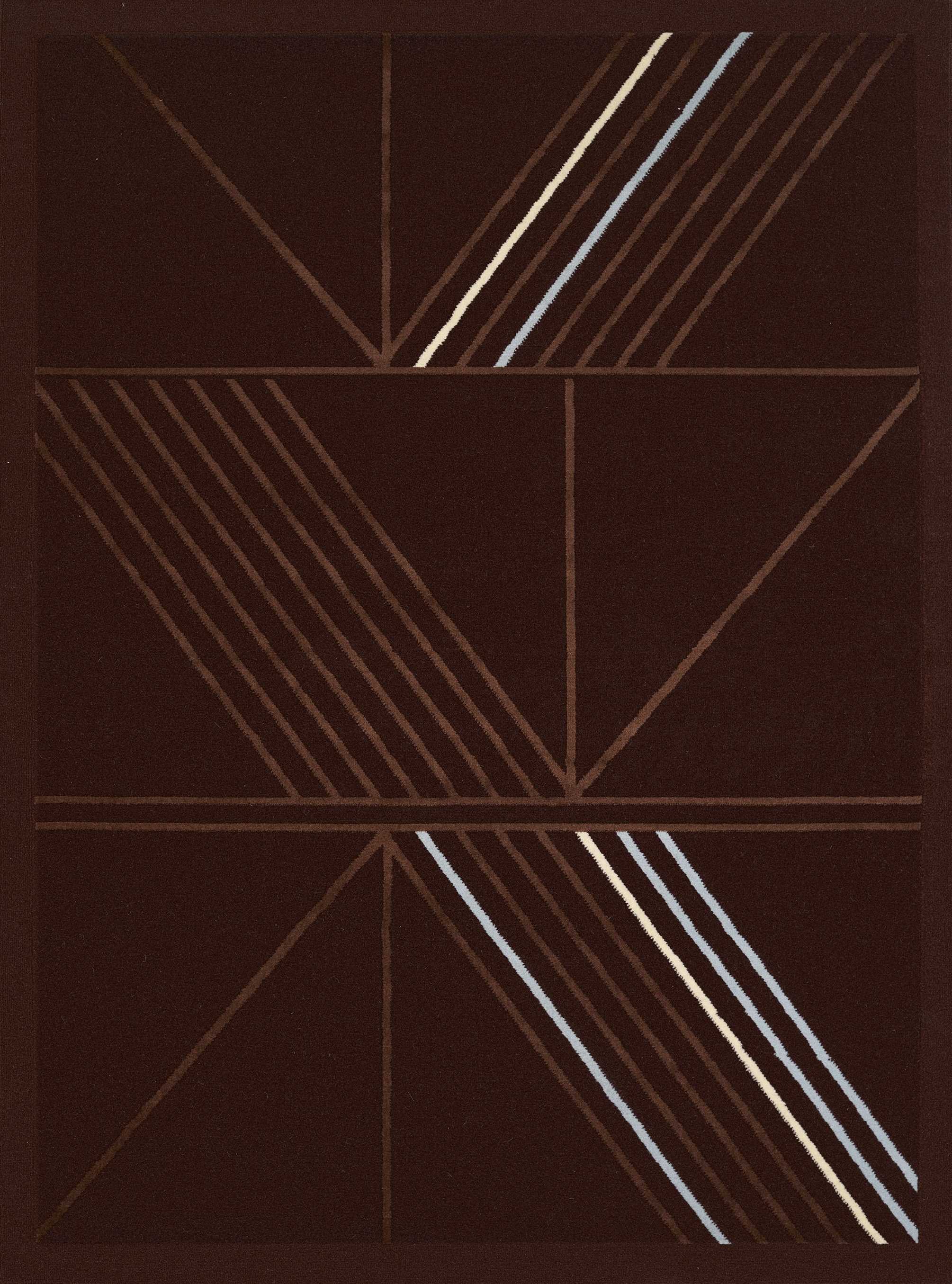 63" x 86" Dark Brown Olefin Area Rug
