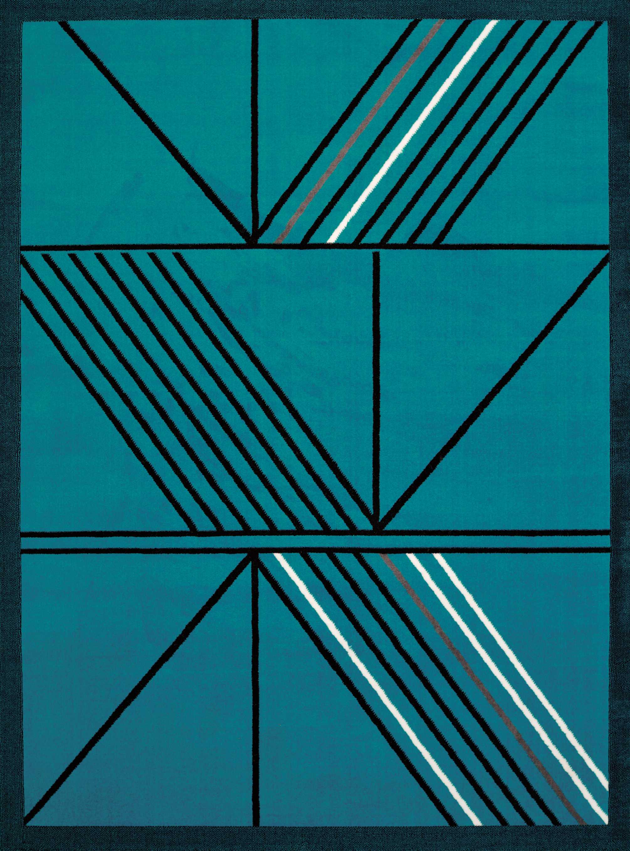 63" x 86" Aqua Olefin Area Rug