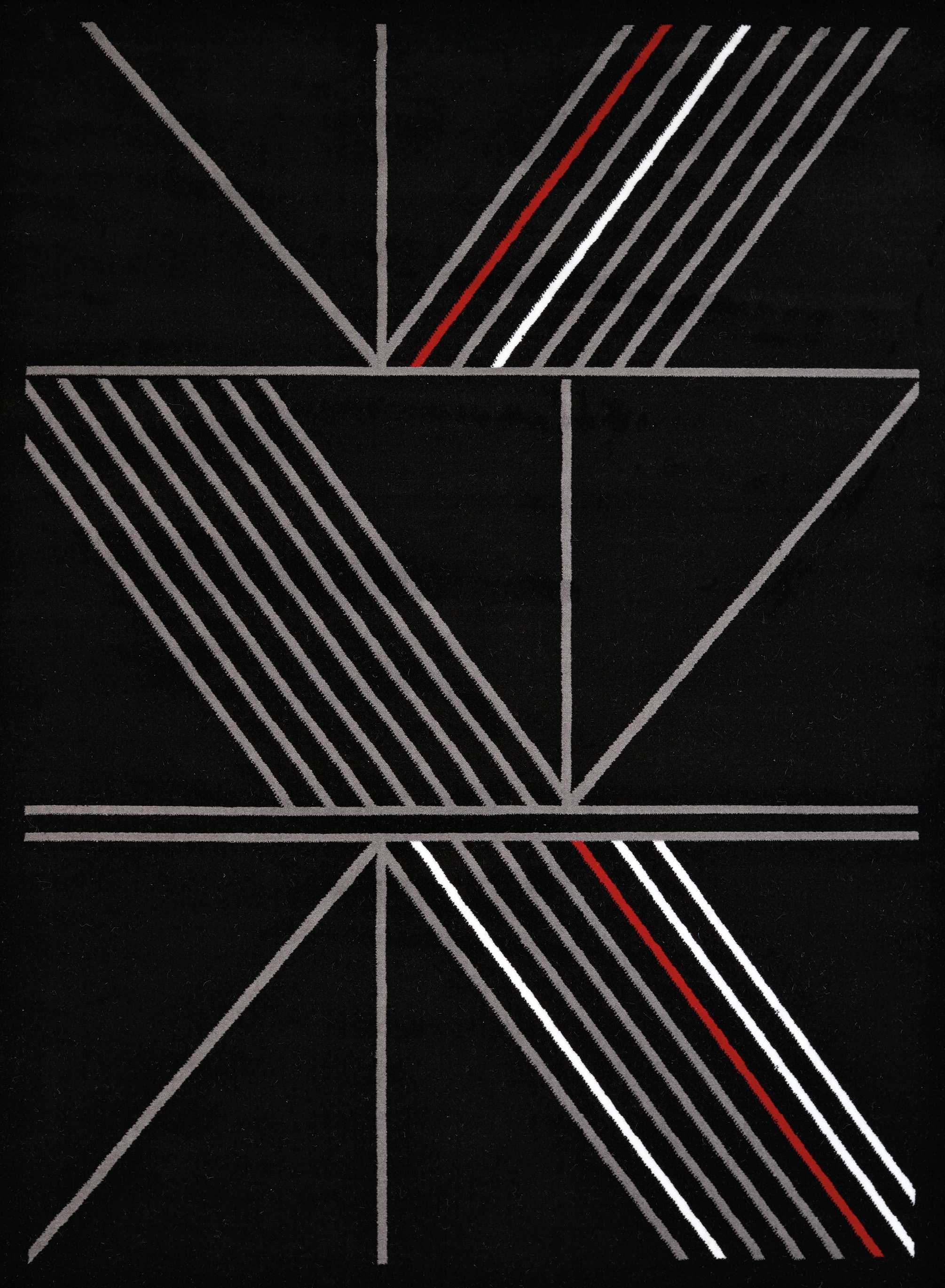 94" x 126" Black Olefin Oversize Rug