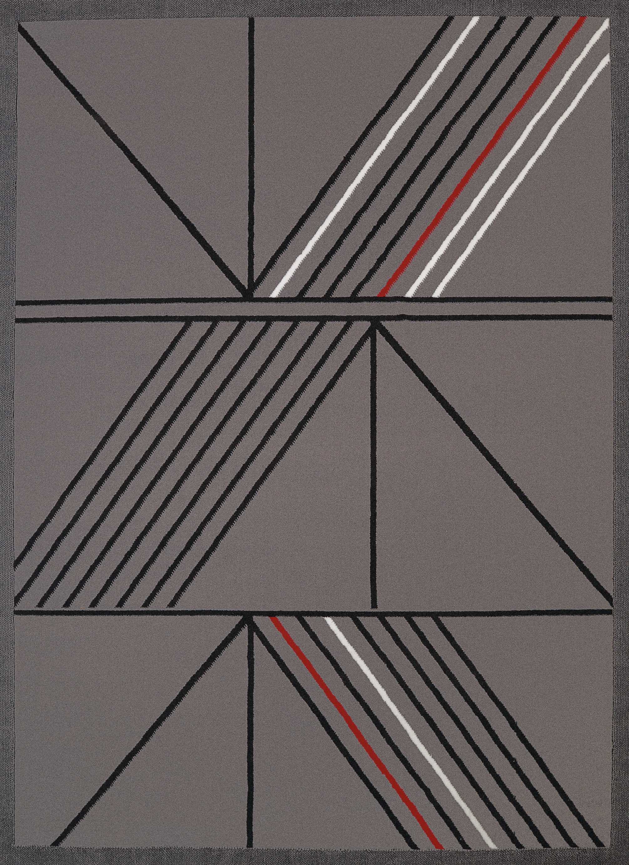 63" x 86" Grey Olefin Area Rug