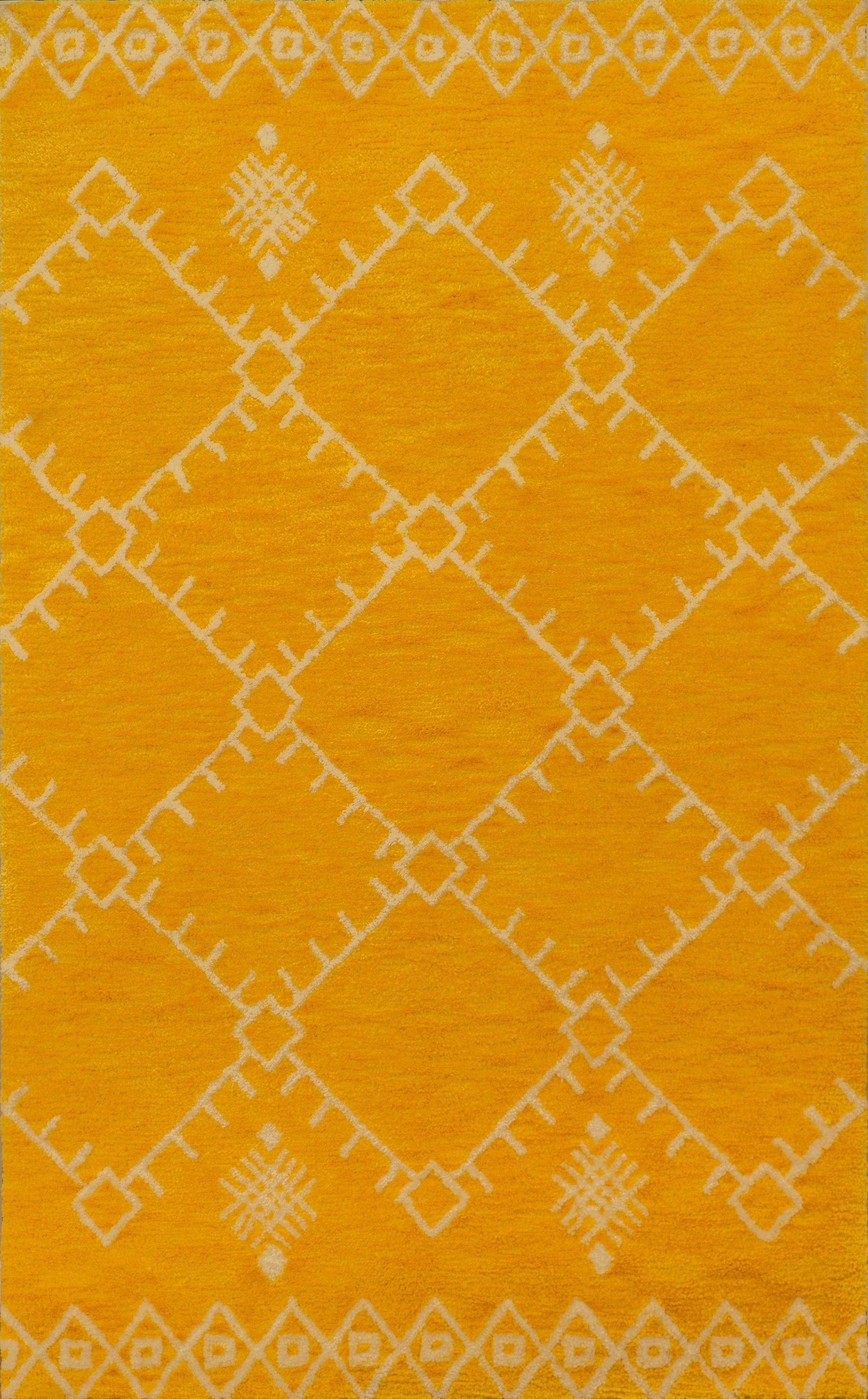63" x 86" Yellow Polyester Runner Rug
