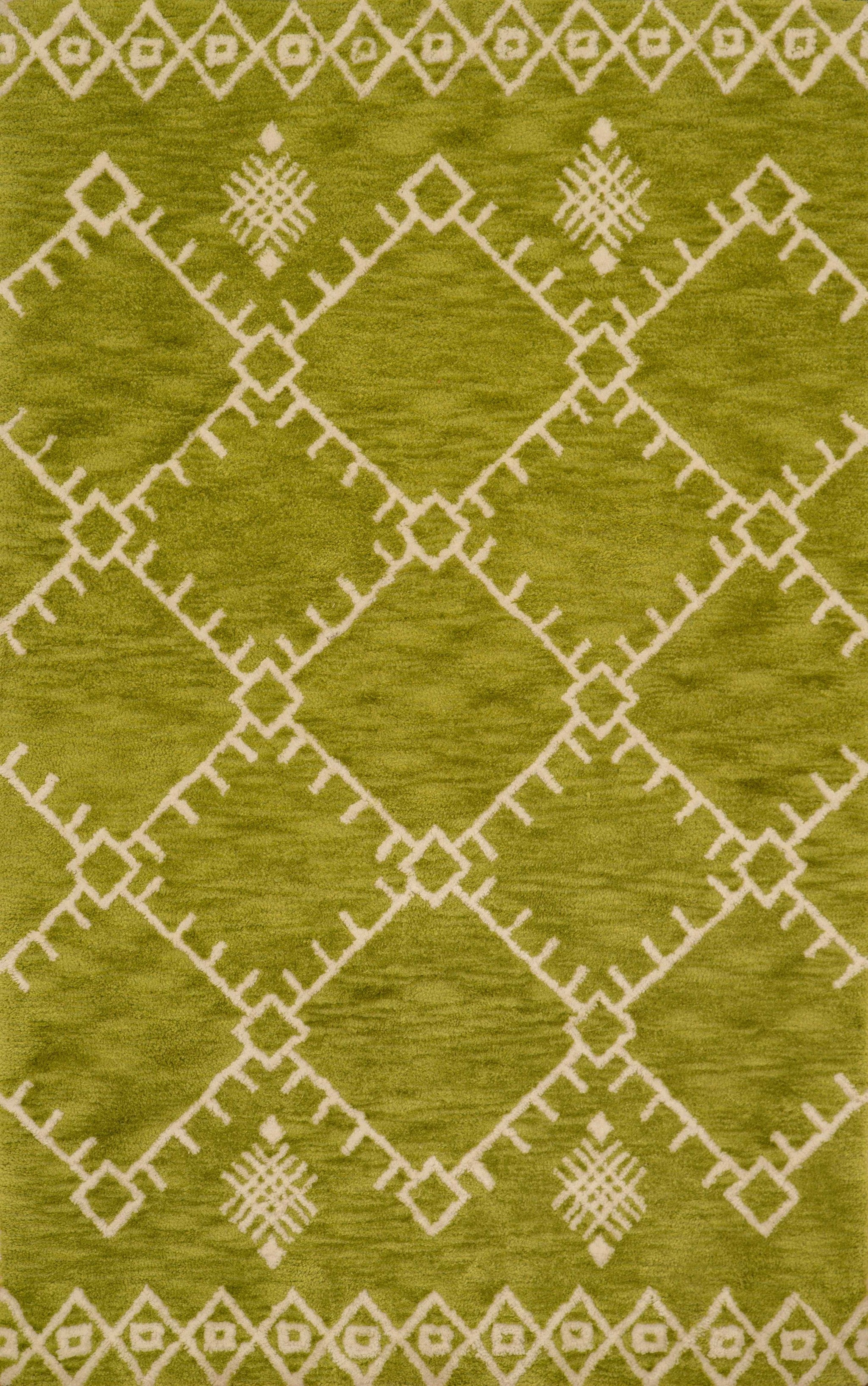 63" x 86" Apple Green Polyester Runner Rug