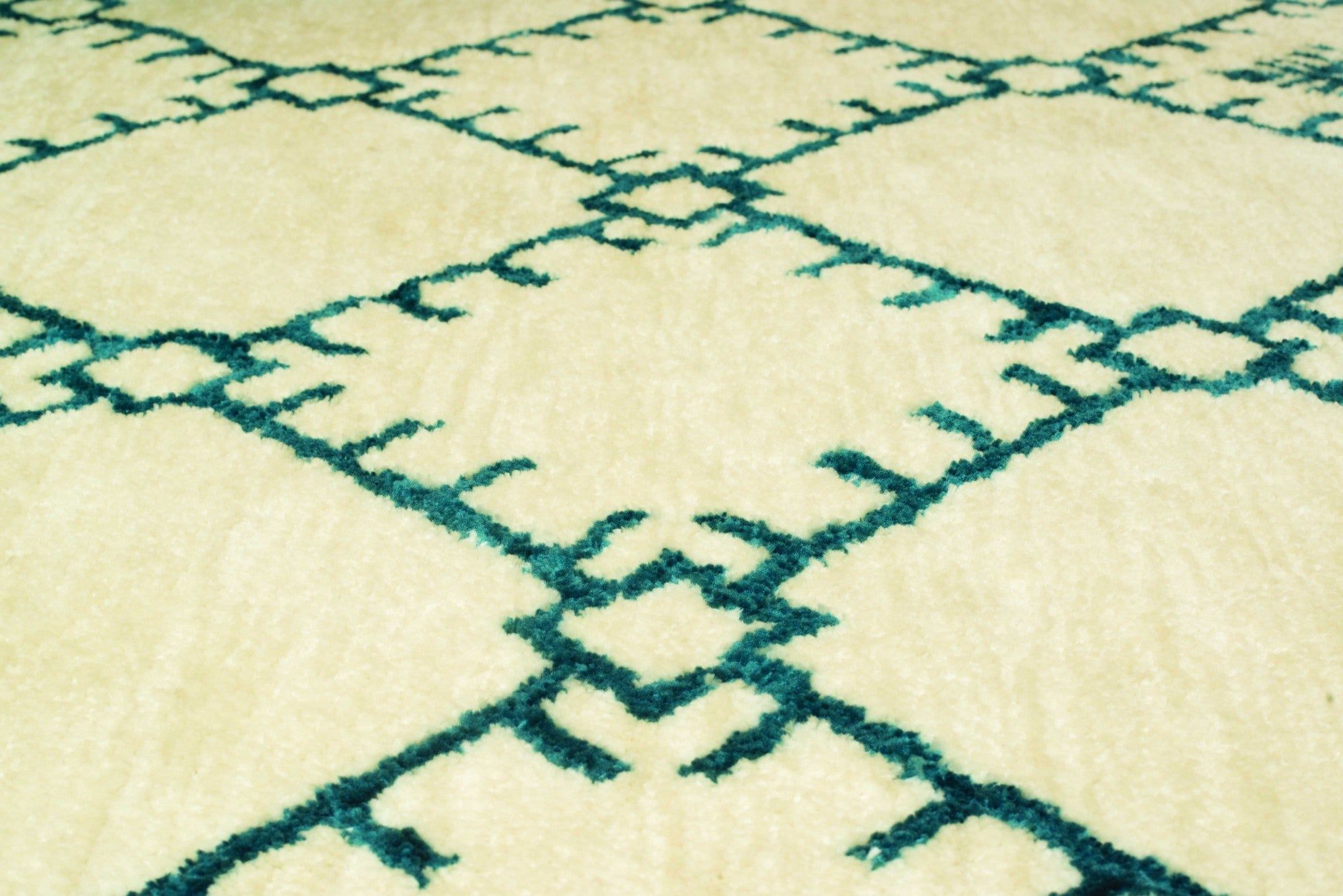 63" x 86" Cream Polyester Runner Rug