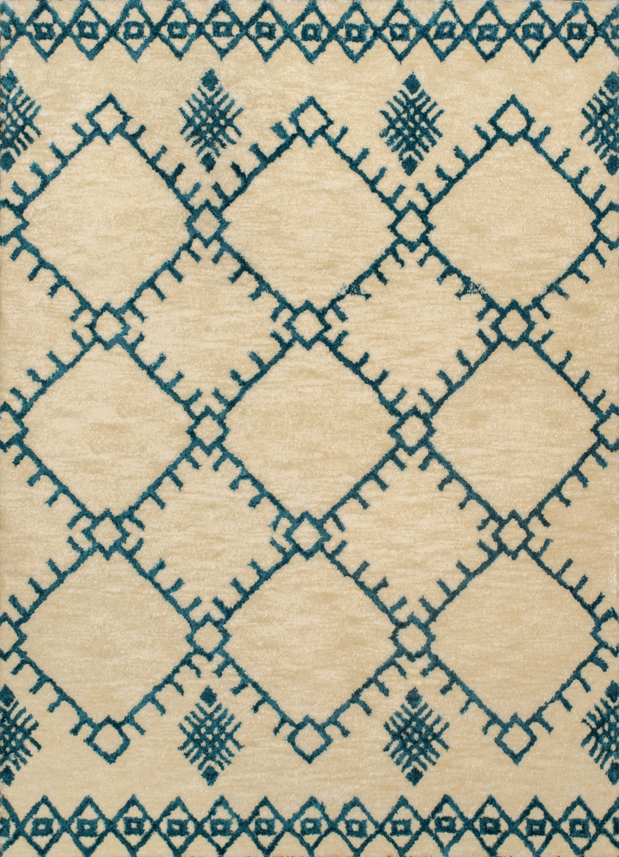 94" x 126" Cream Polyester Oversize Rug