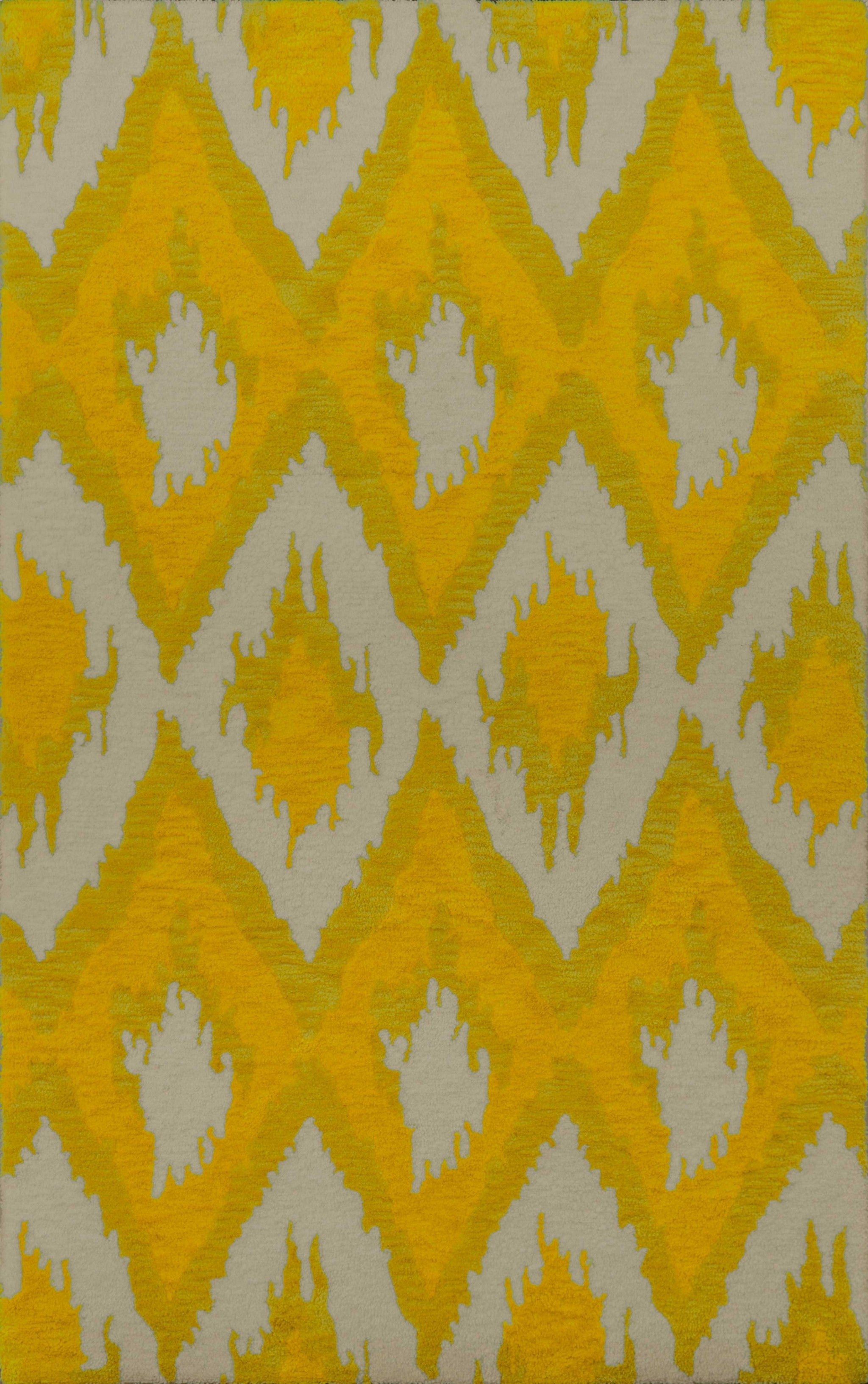 63" x 86" Yellow Polyester Runner Rug