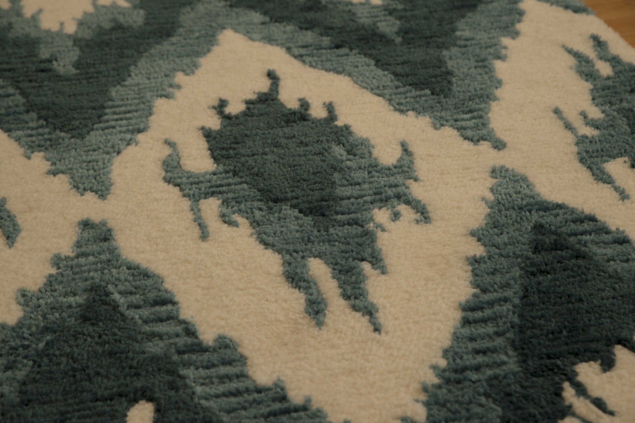 63" x 86" Denim Blue Polyester Runner Rug