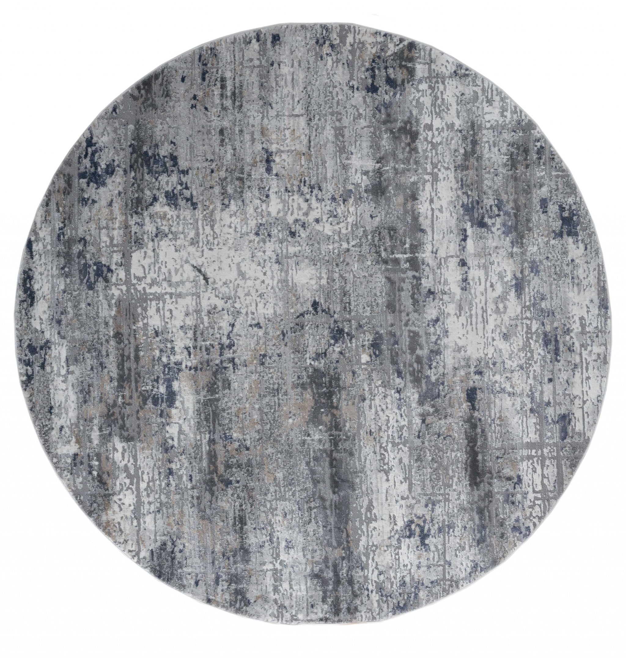 94" x 94" Multicolor Polyester / Olefin Round Rug