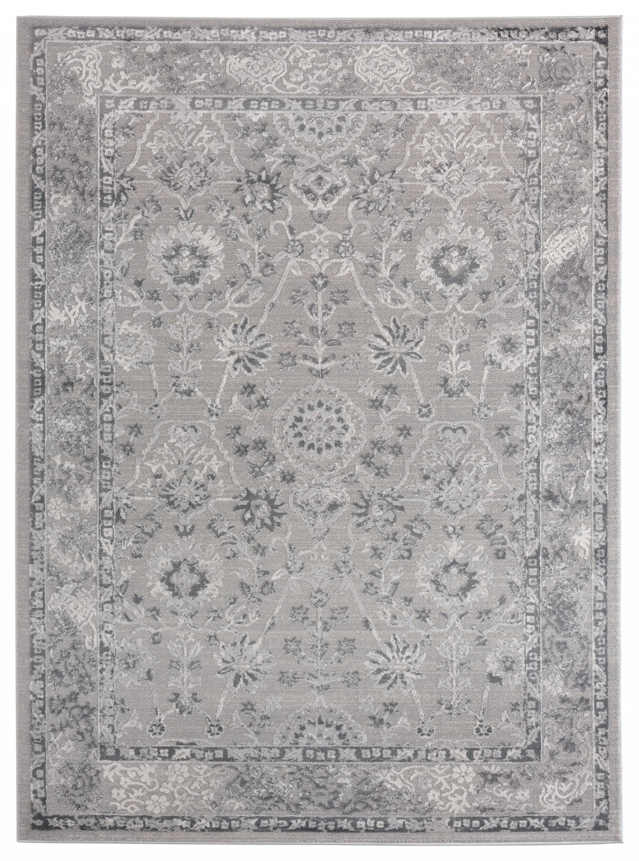 150" x 180" Grey Polyester / Olefin Oversize Rug