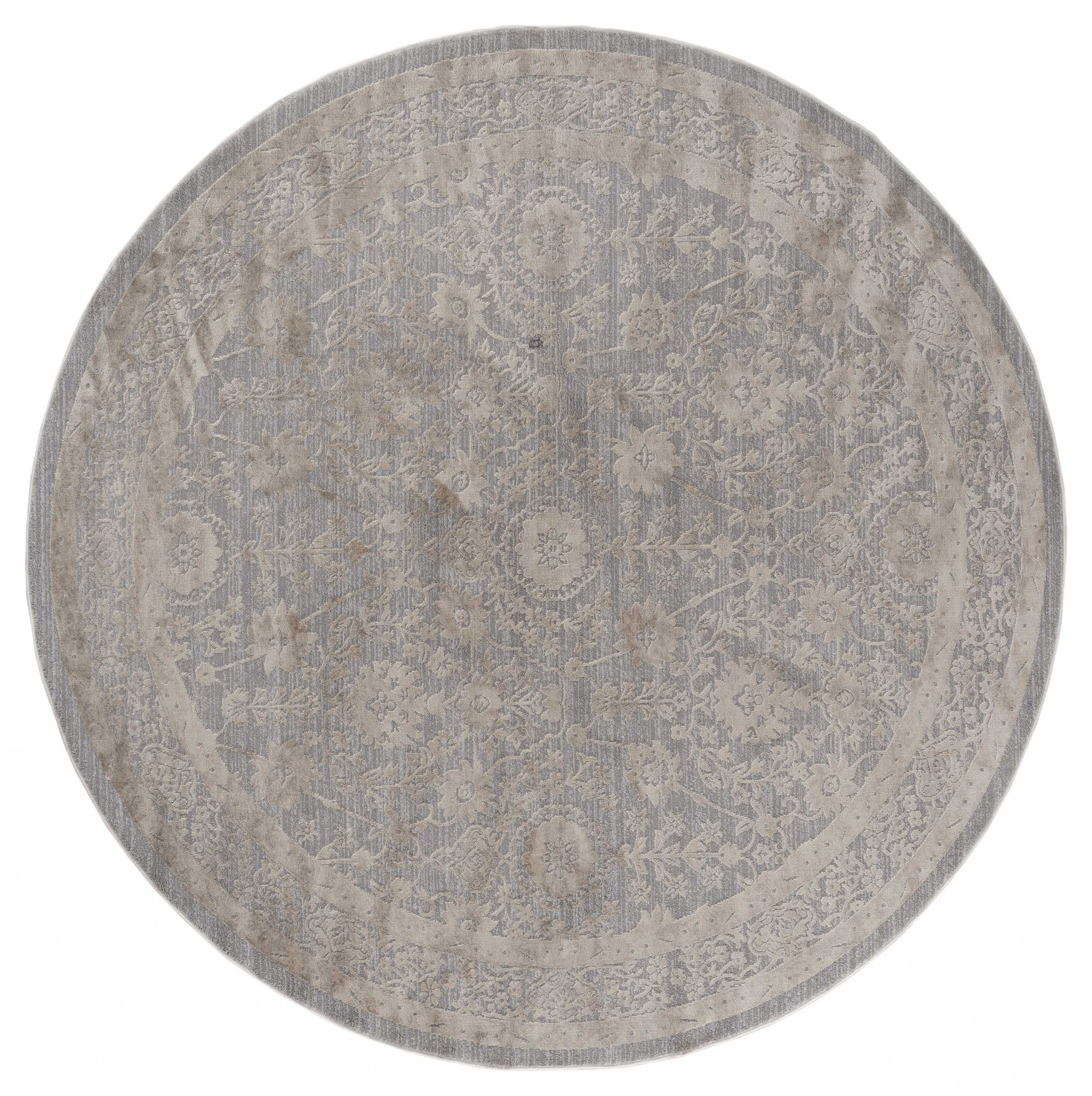 94" x 94" Wheat Polyester / Olefin Round Rug
