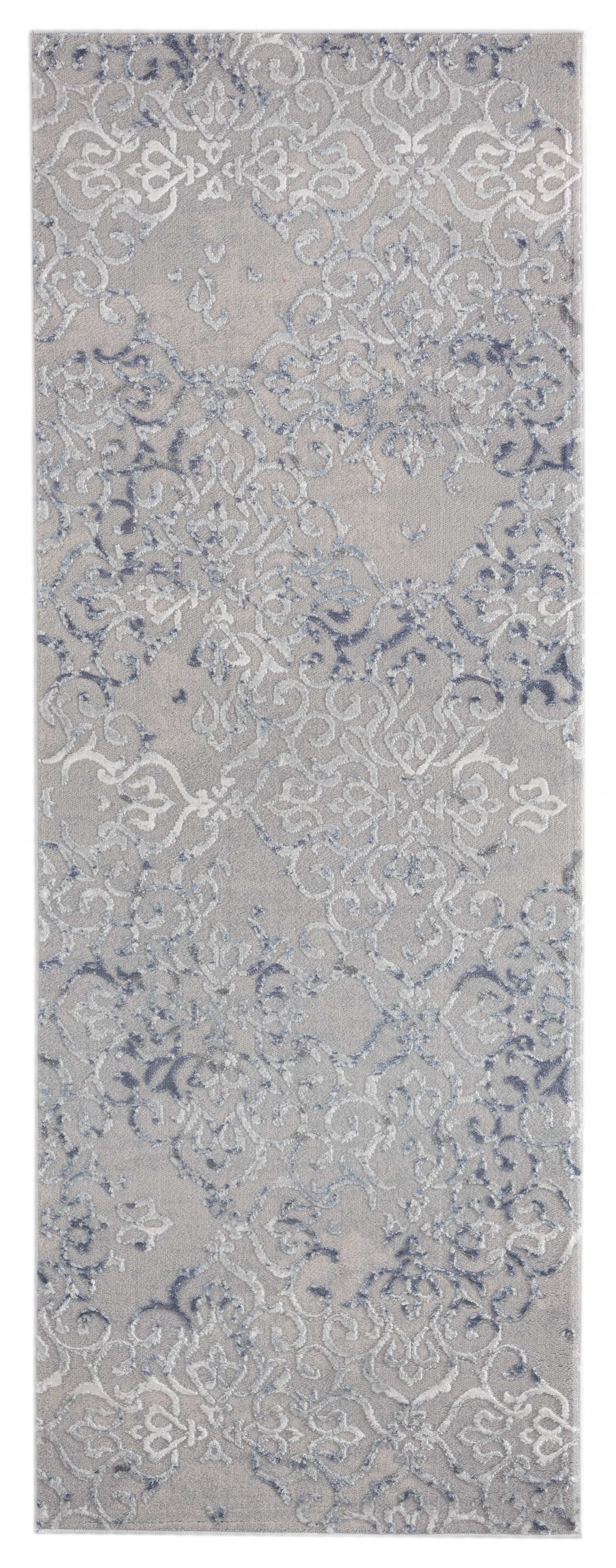 31" x 86" Blue Polyester / Olefin Runner Rug