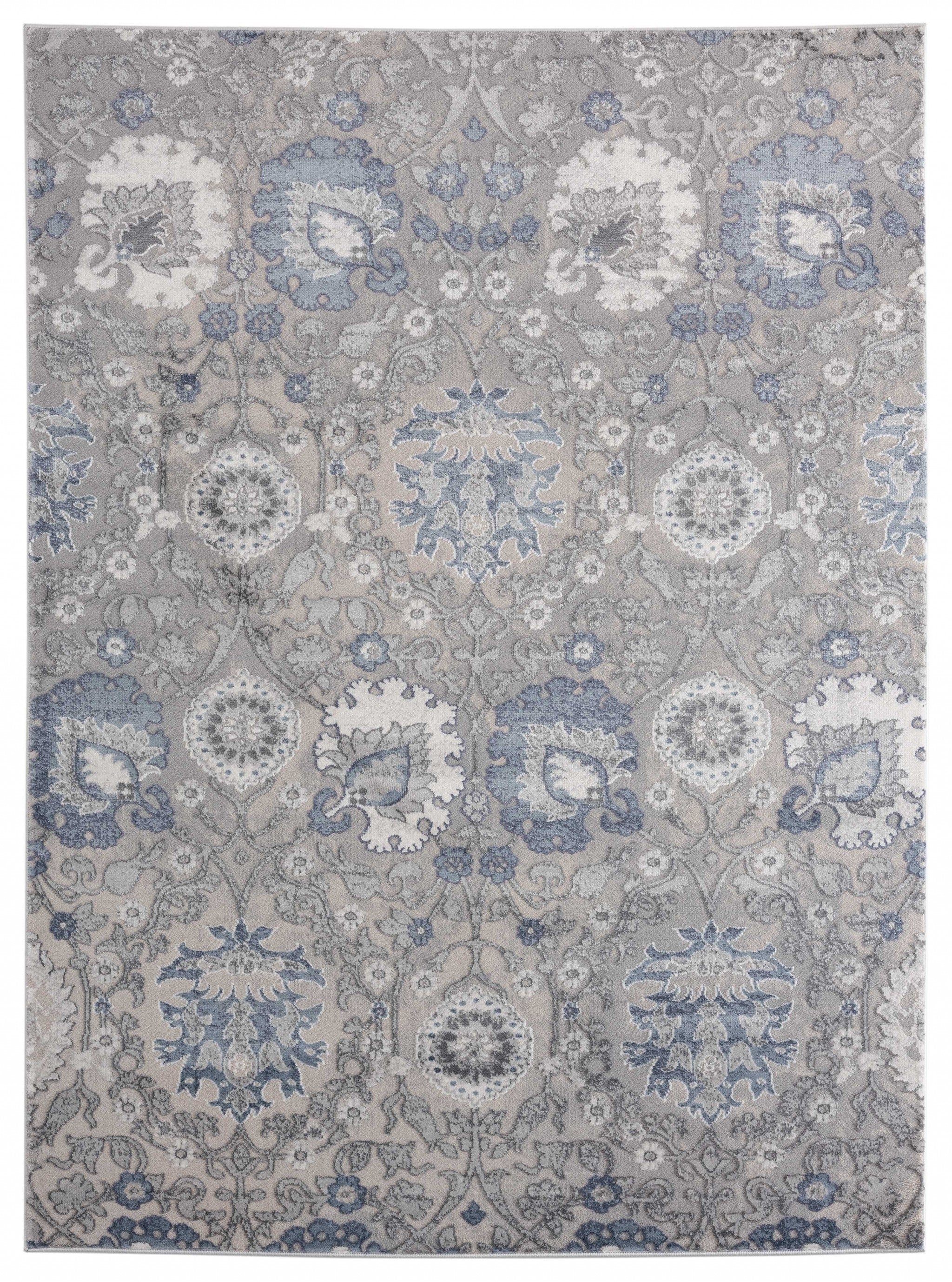 150" x 180" Blue Polyester / Olefin Oversize Rug