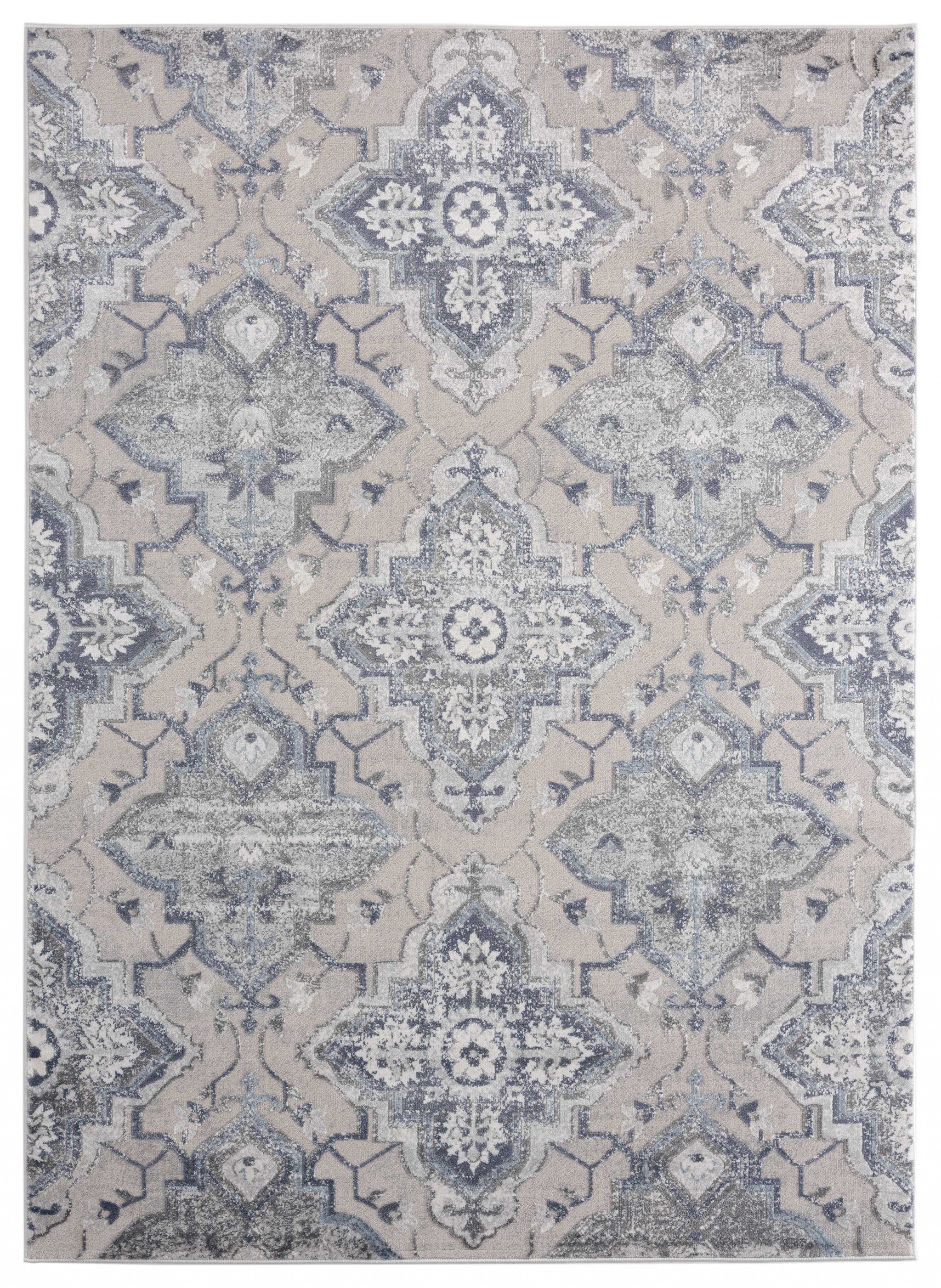 118" x 158" Blue Polyester / Olefin Oversize Rug