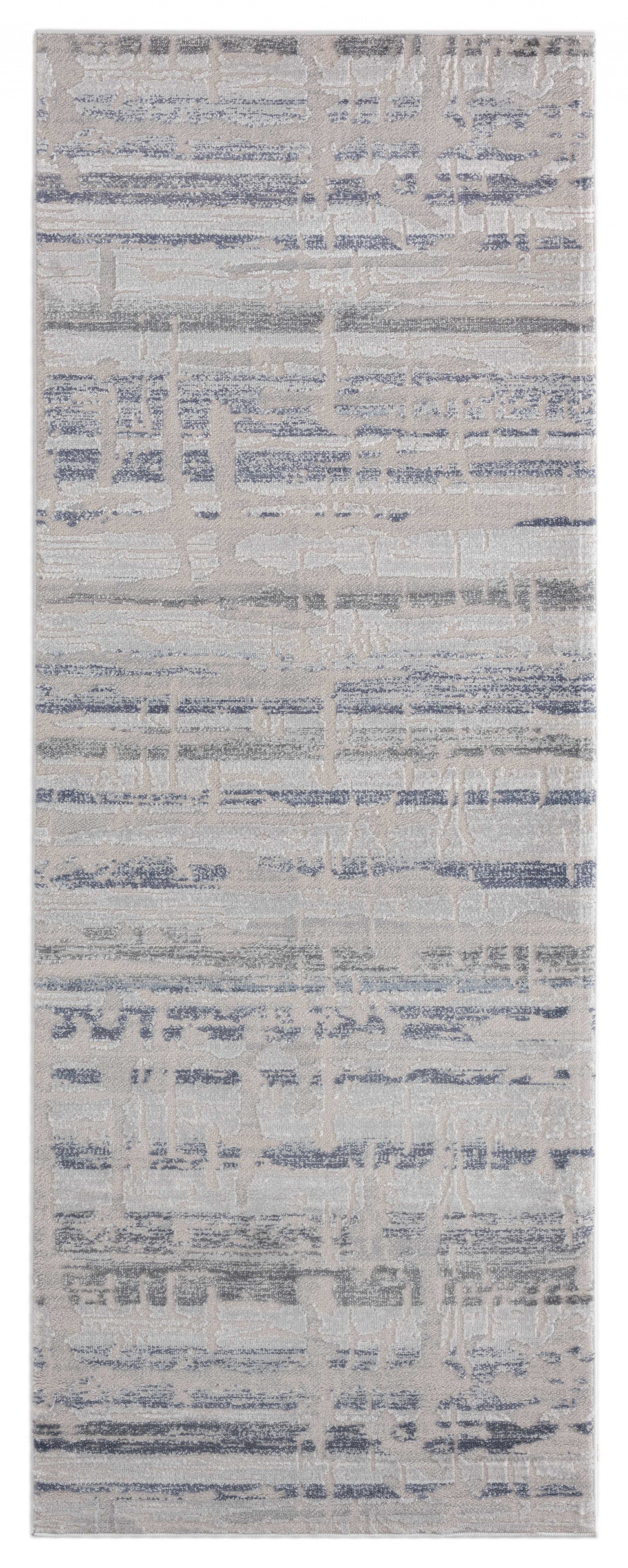 31" x 86" Blue Polyester / Olefin Runner Rug