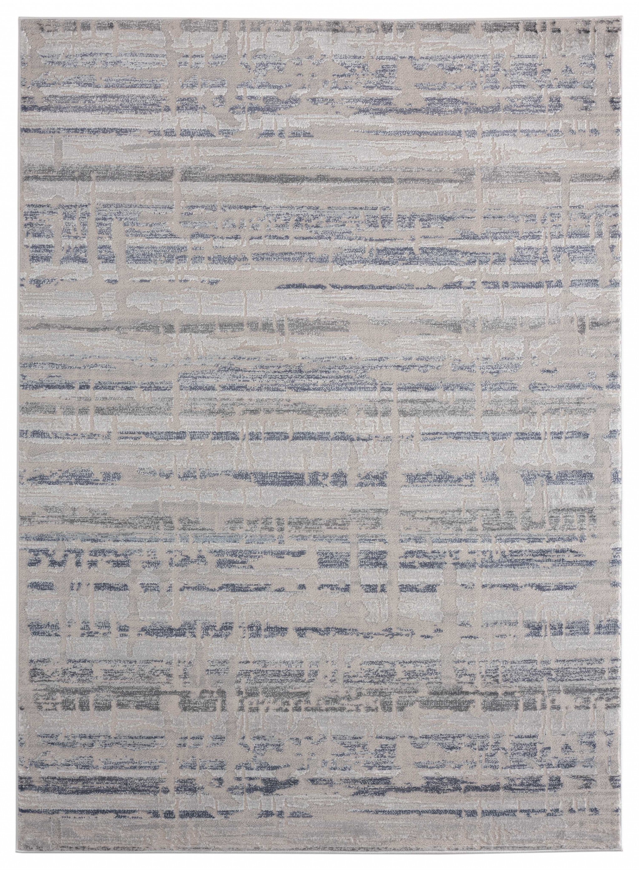 94" x 126" Blue Polyester / Olefin Area Rug