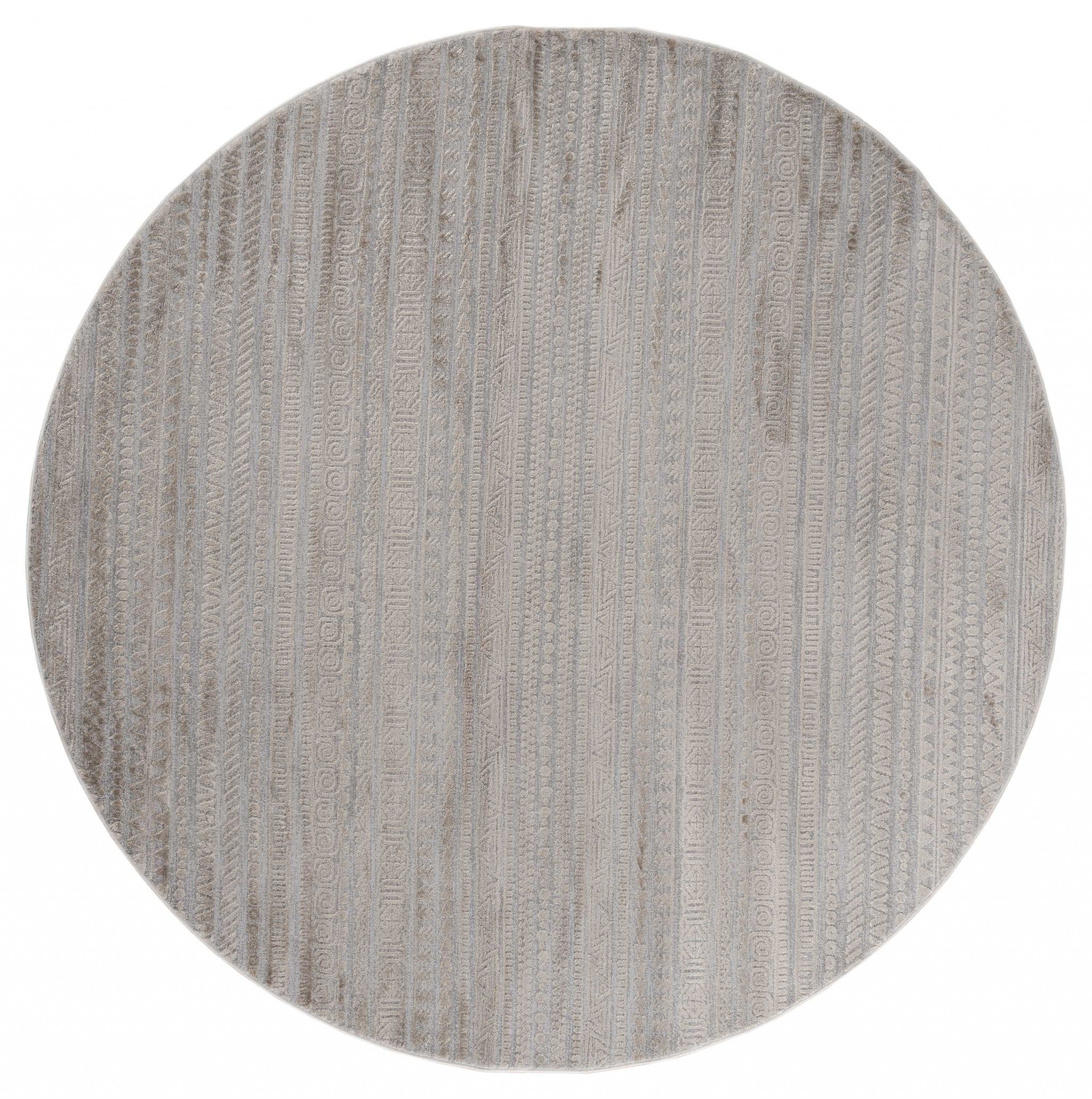 94" x 94" Wheat Polyester / Olefin Round Rug