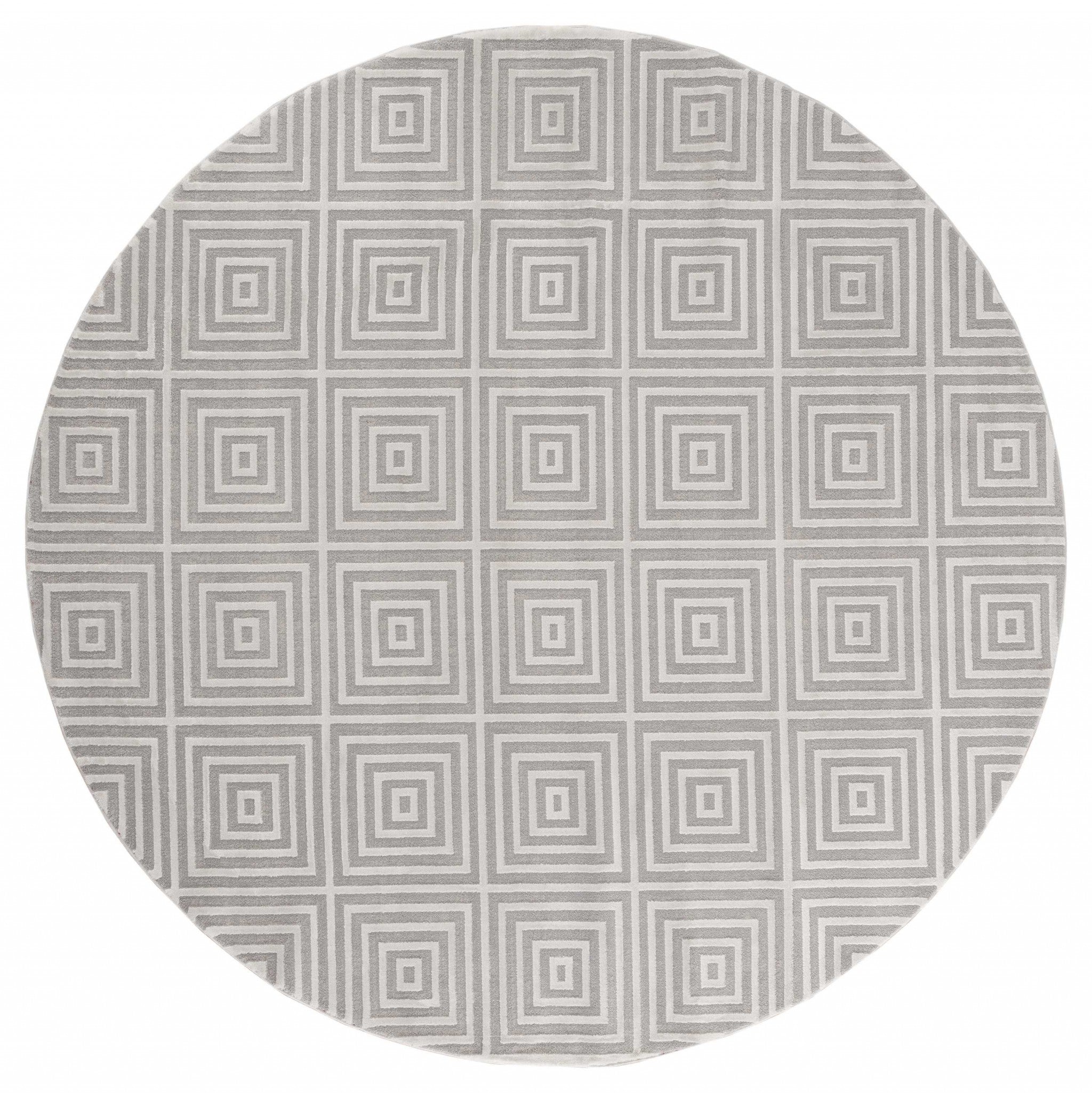 94" x 94" Sand Polyester / Olefin Round Rug