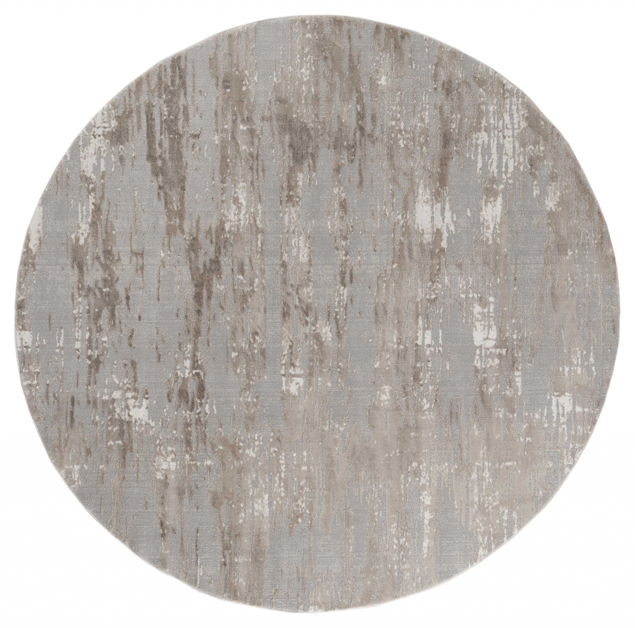 94" x 94" Wheat Polyester / Olefin Round Rug