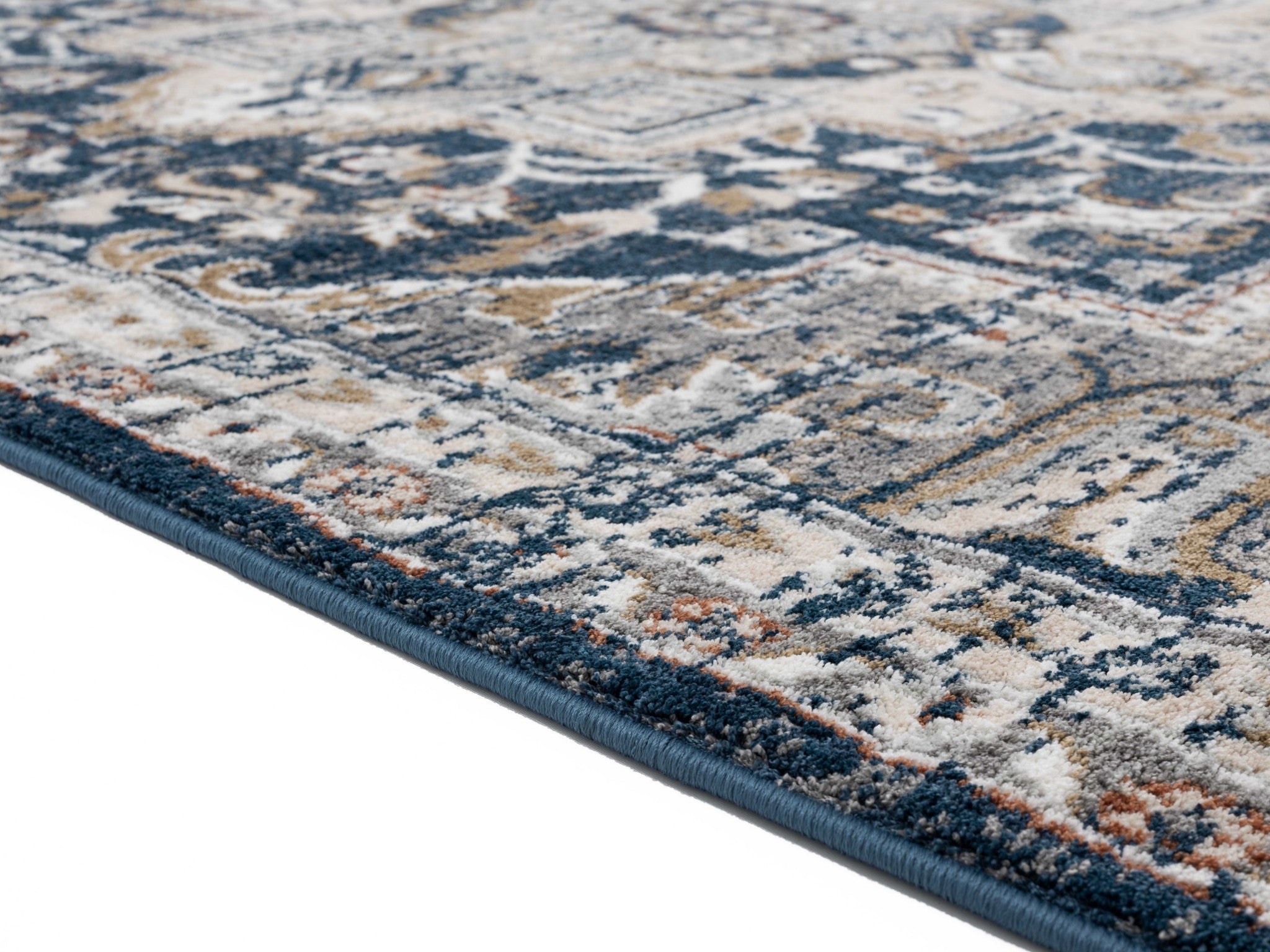 31" x 86" Navy Microfiber / Polyester Runner Rug