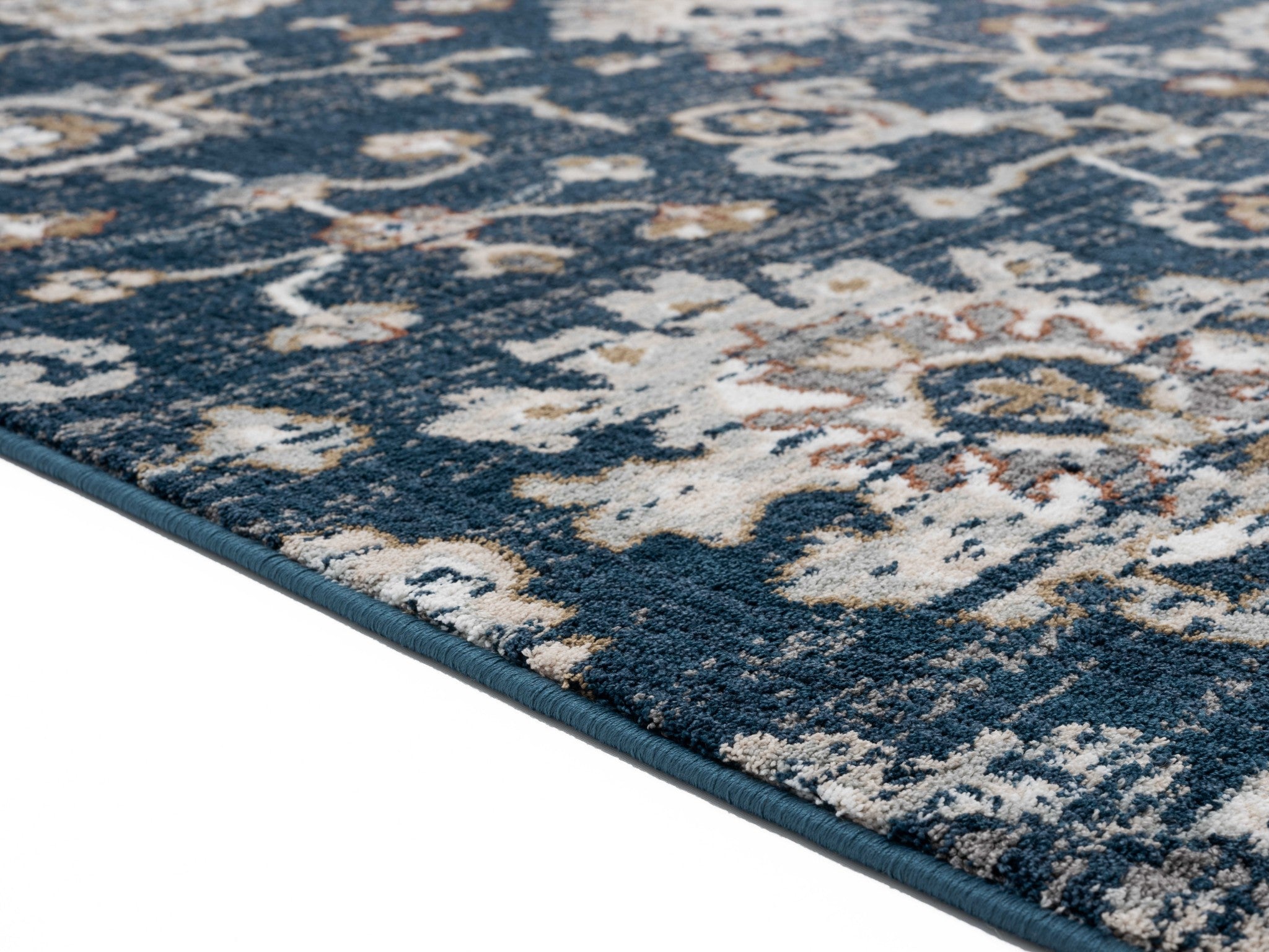 23" x 36" Navy Microfiber / Polyester Accent Rug