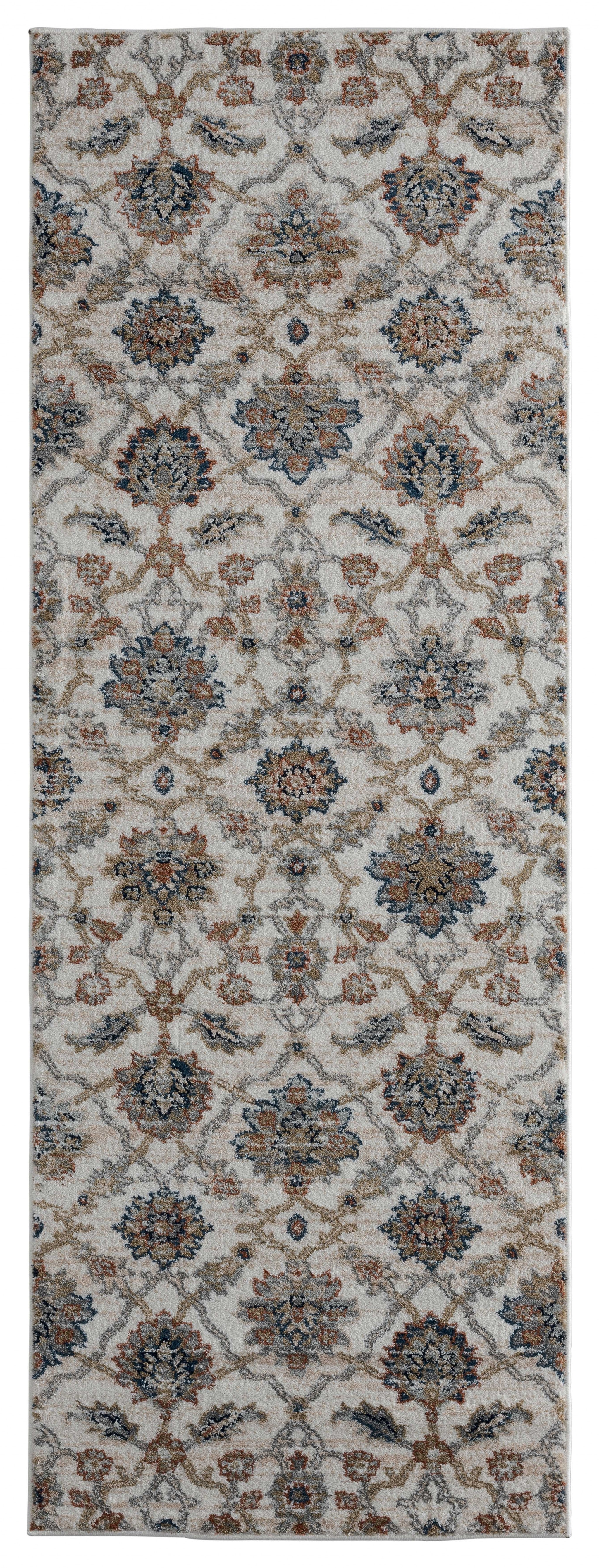 31" x 86" Beige Microfiber / Polyester Runner Rug