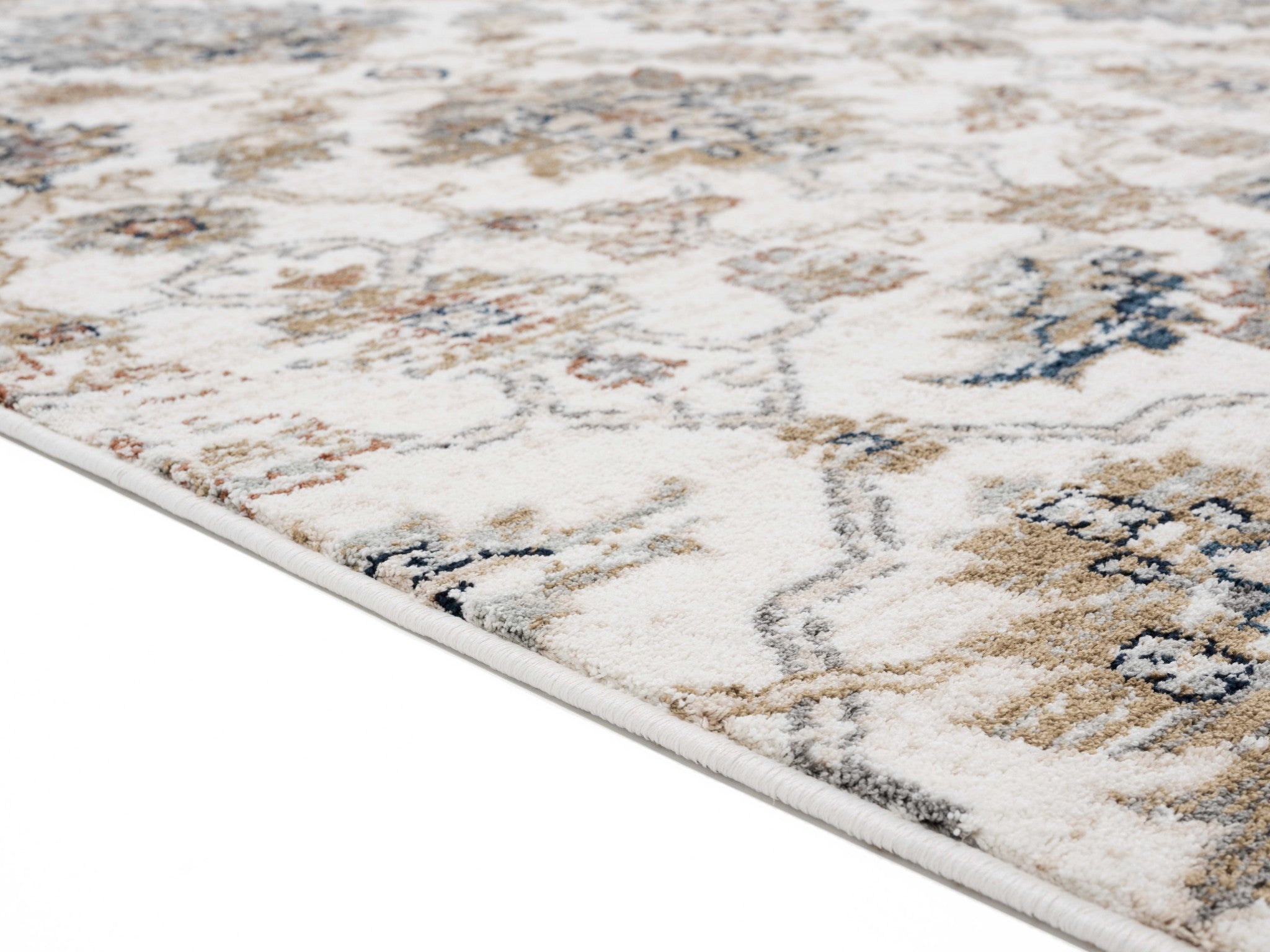 31" x 86" Beige Microfiber / Polyester Runner Rug