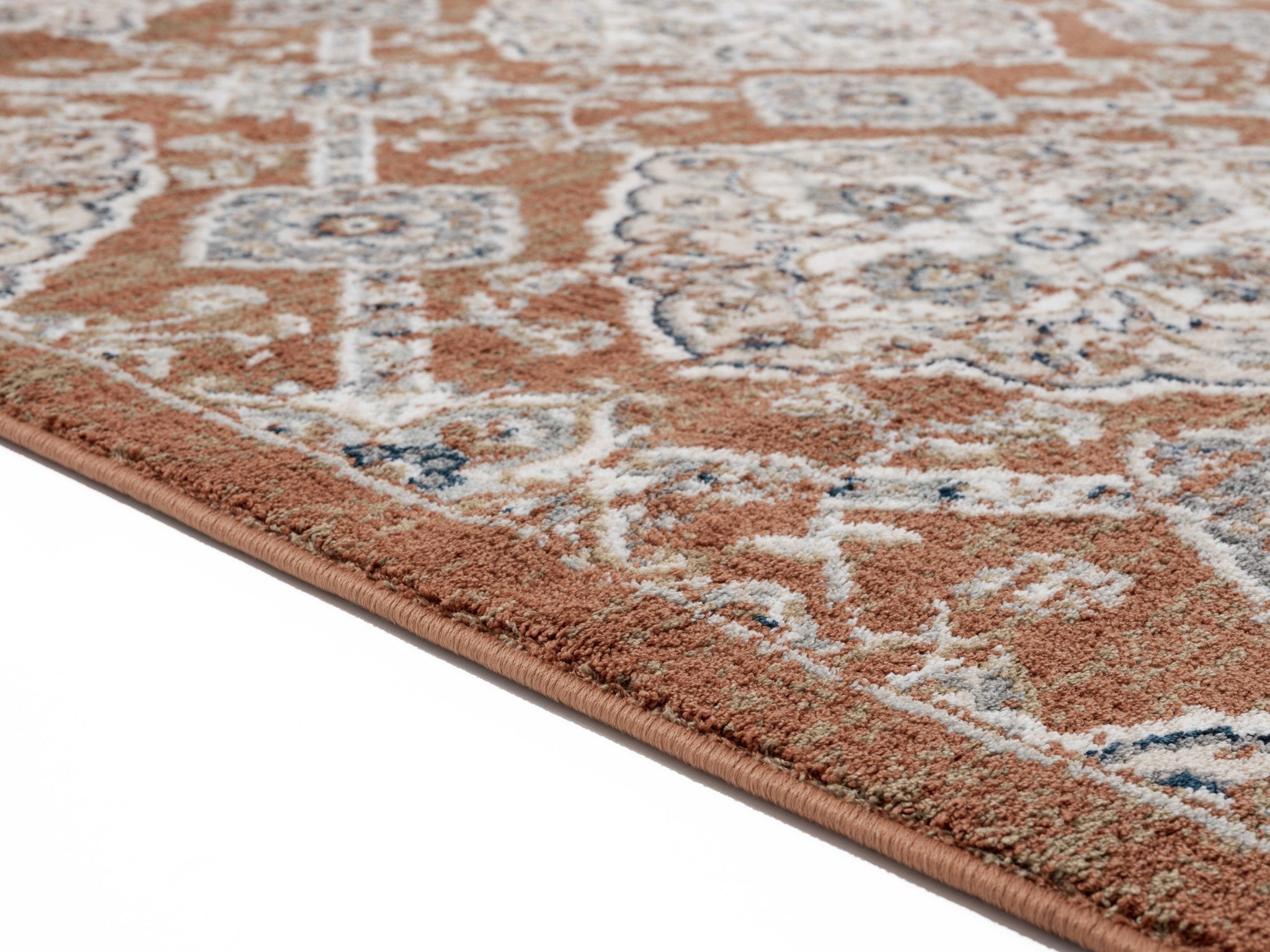 94" x 94" Burnt Orange Microfiber / Polyester Round Rug