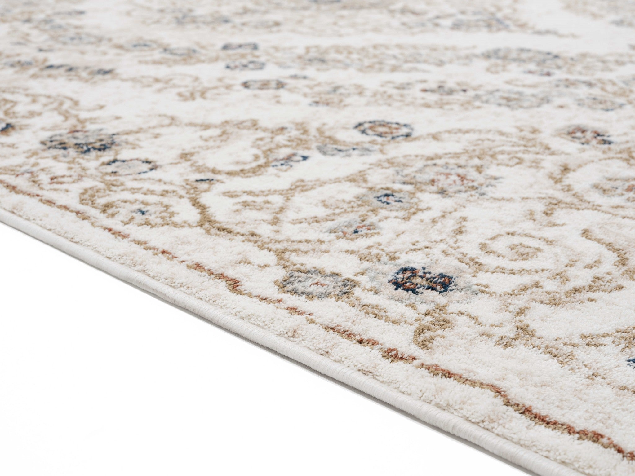 23" x 36" Beige Microfiber / Polyester Accent Rug