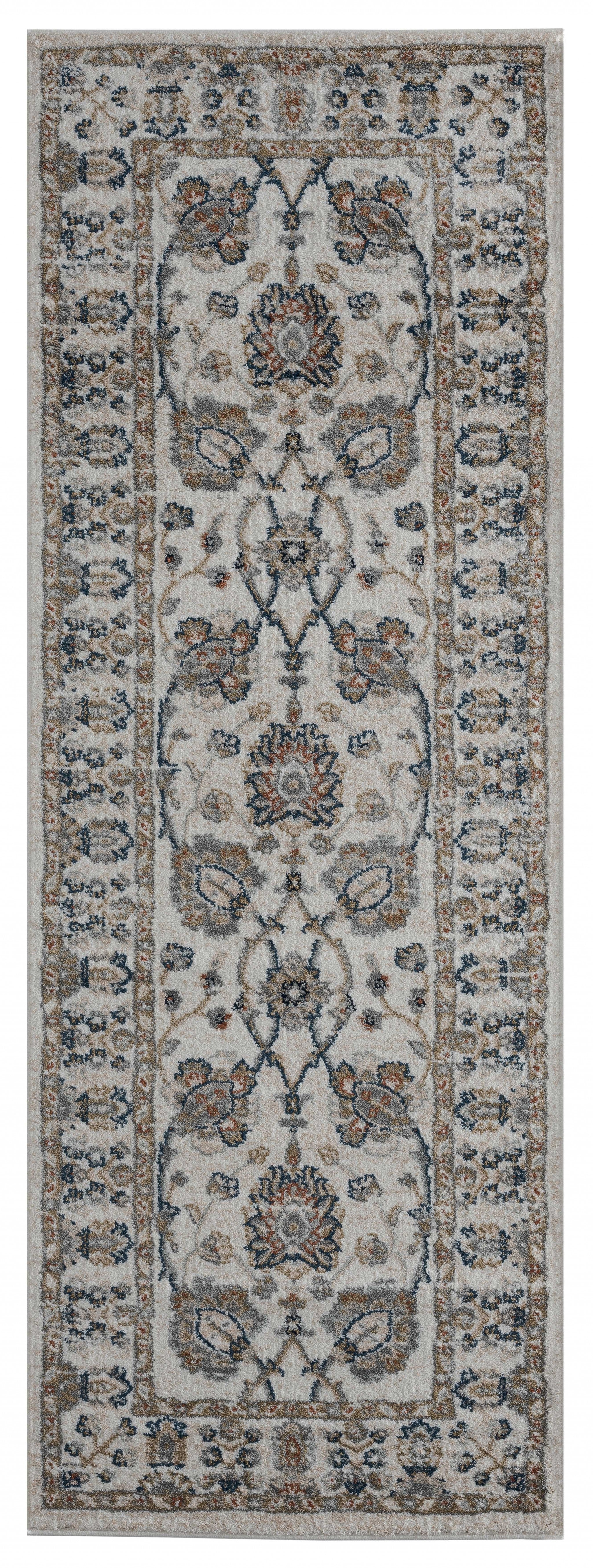 31" x 86" Beige Microfiber / Polyester Runner Rug