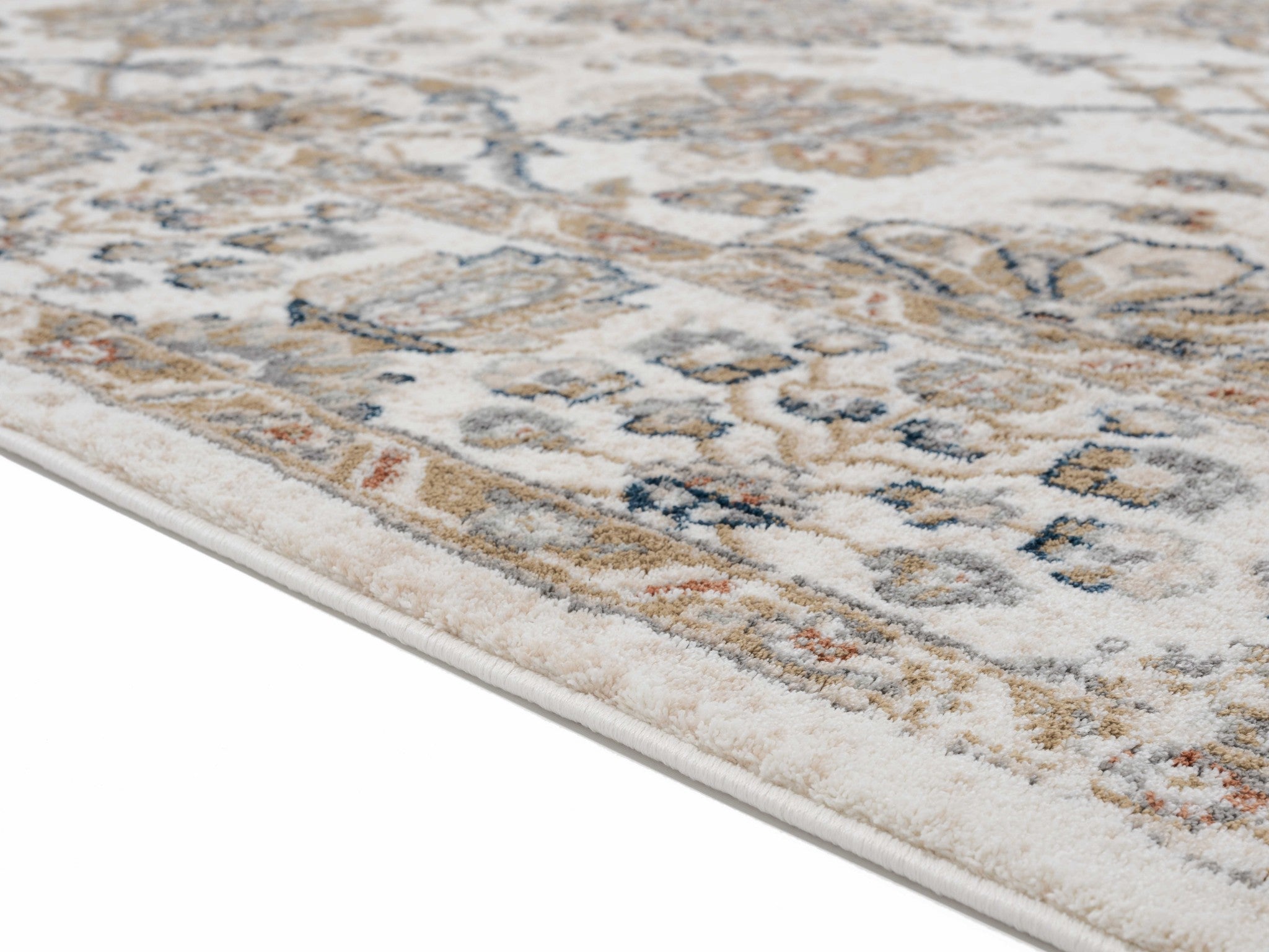 94" x 94" Beige Microfiber / Polyester Round Rug