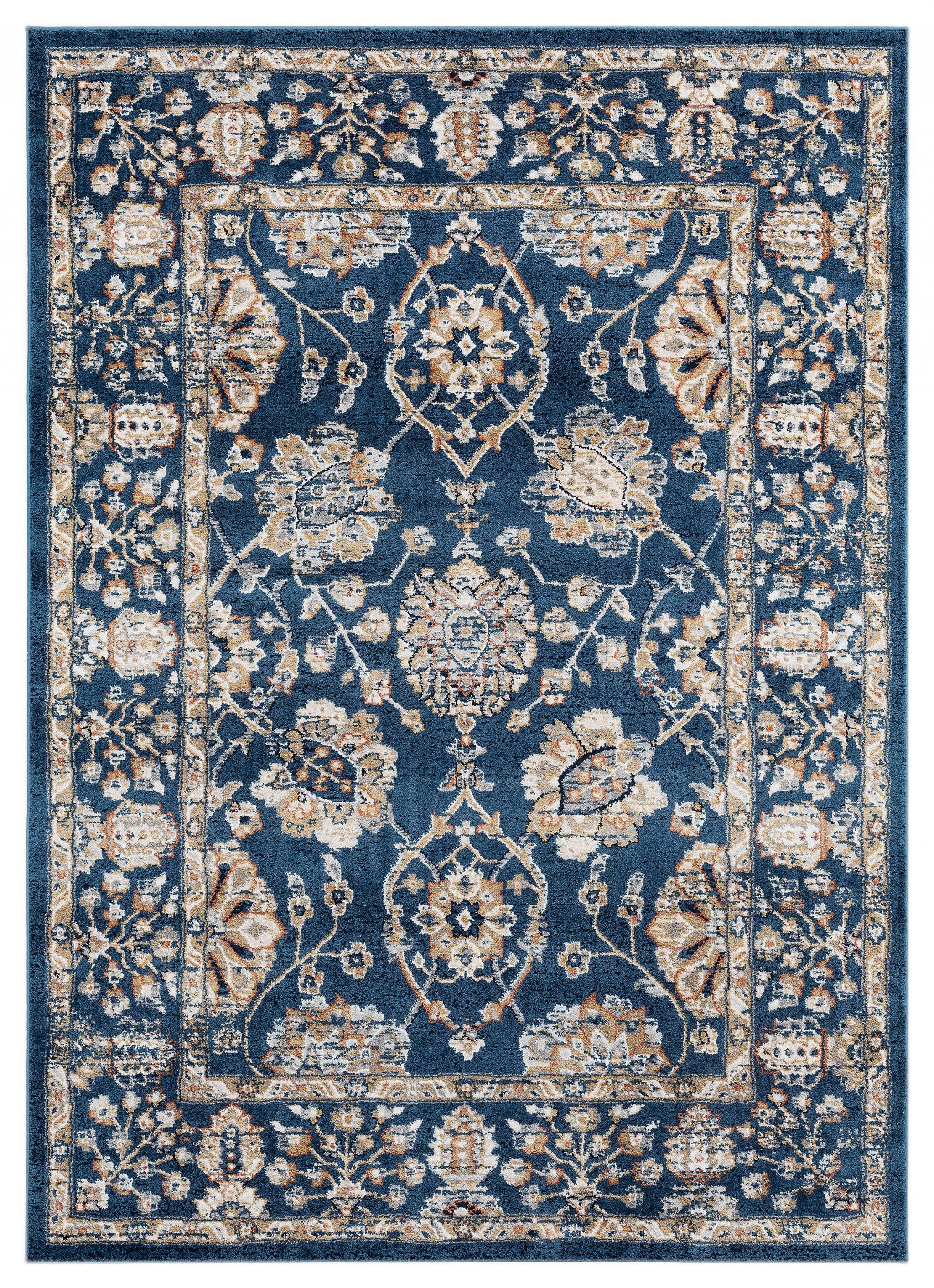 23" x 36" Navy Microfiber / Polyester Accent Rug