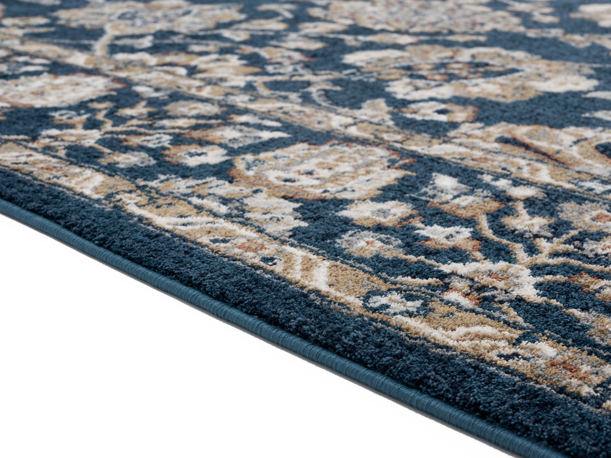 63" x 86" Navy Microfiber / Polyester Area Rug