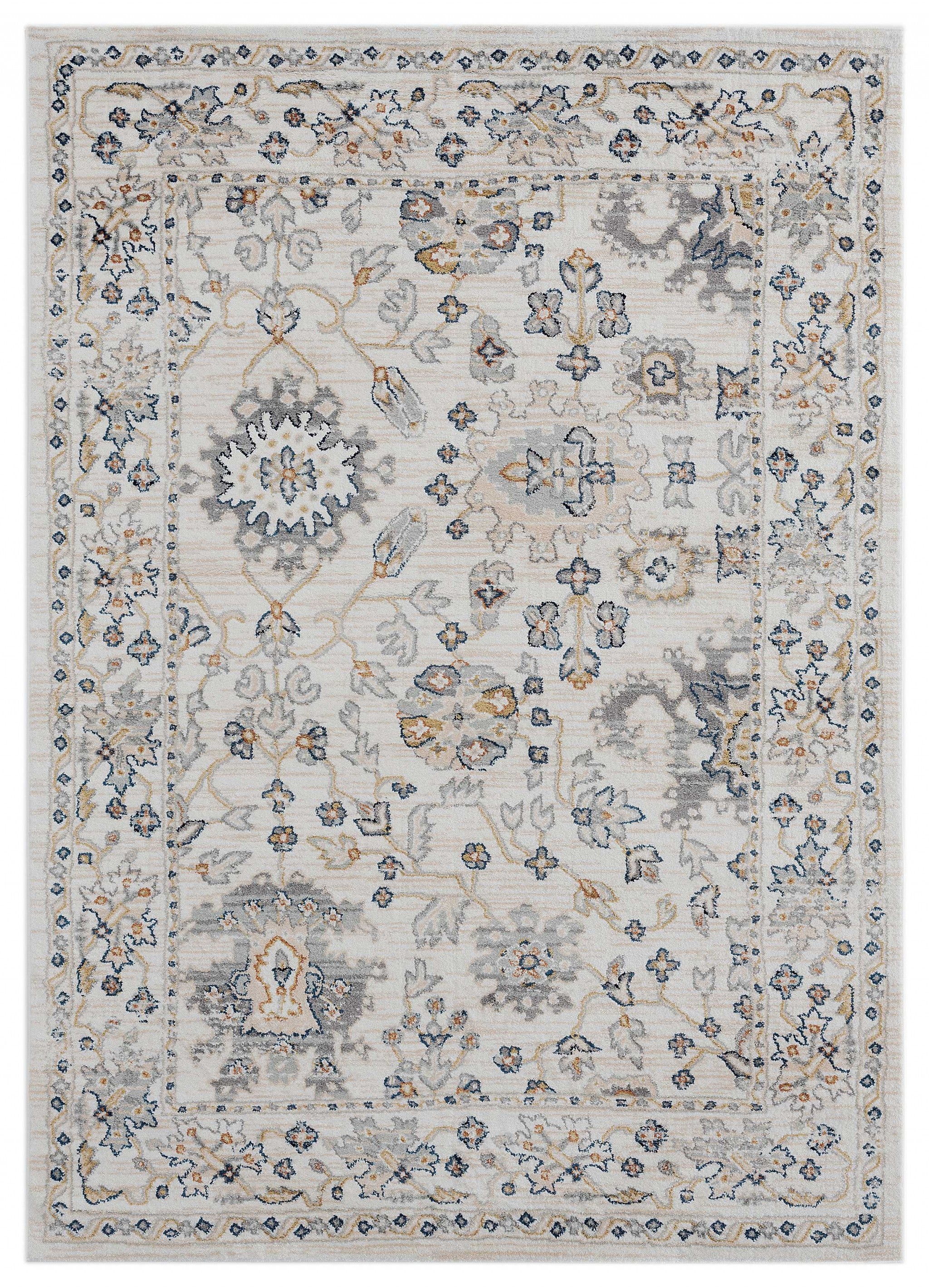 23" x 36" Beige Microfiber / Polyester Accent Rug