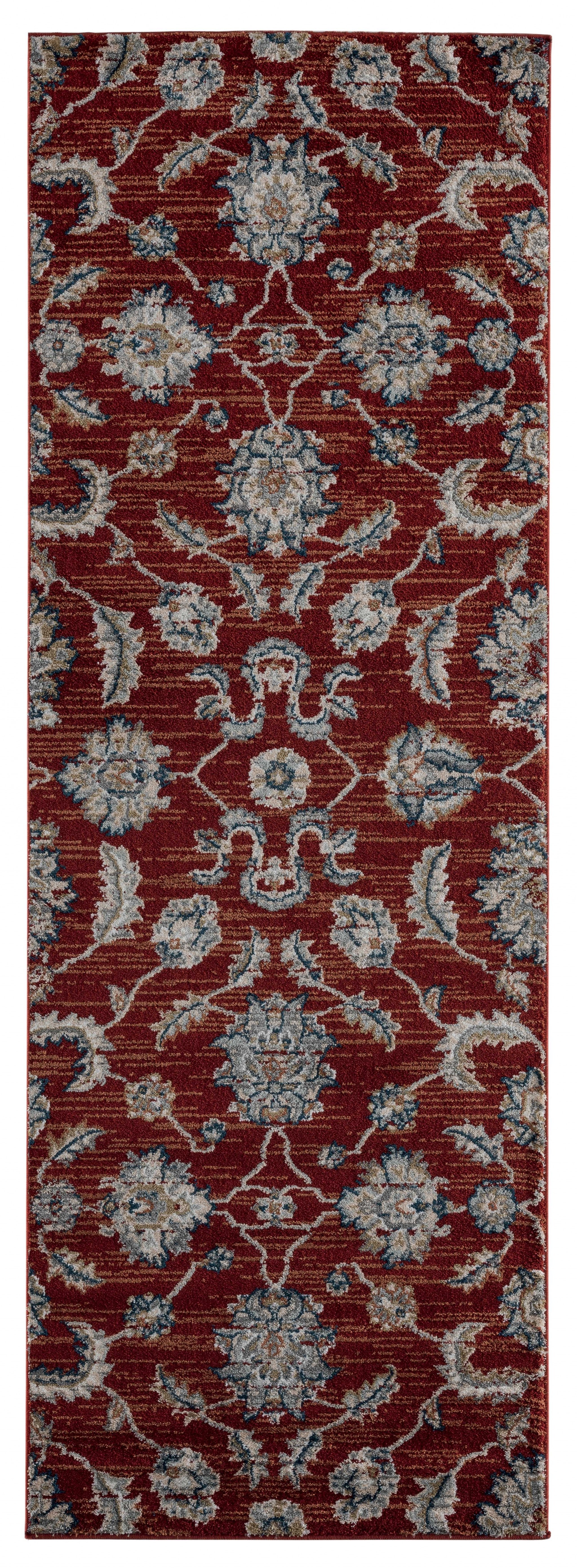 31" x 86" Crimson Microfiber / Polyester Runner Rug