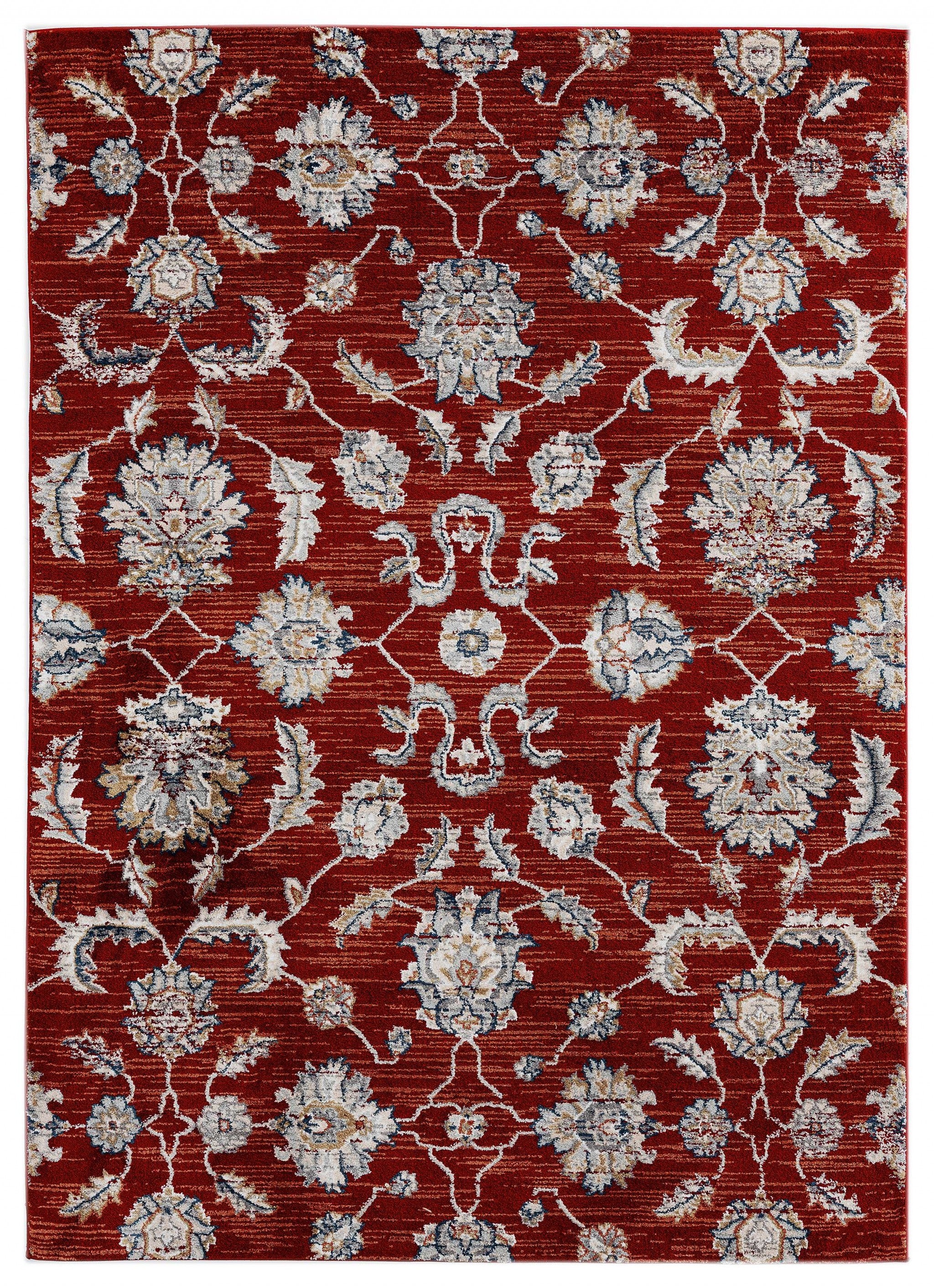 63" x 86" Crimson Microfiber / Polyester Area Rug