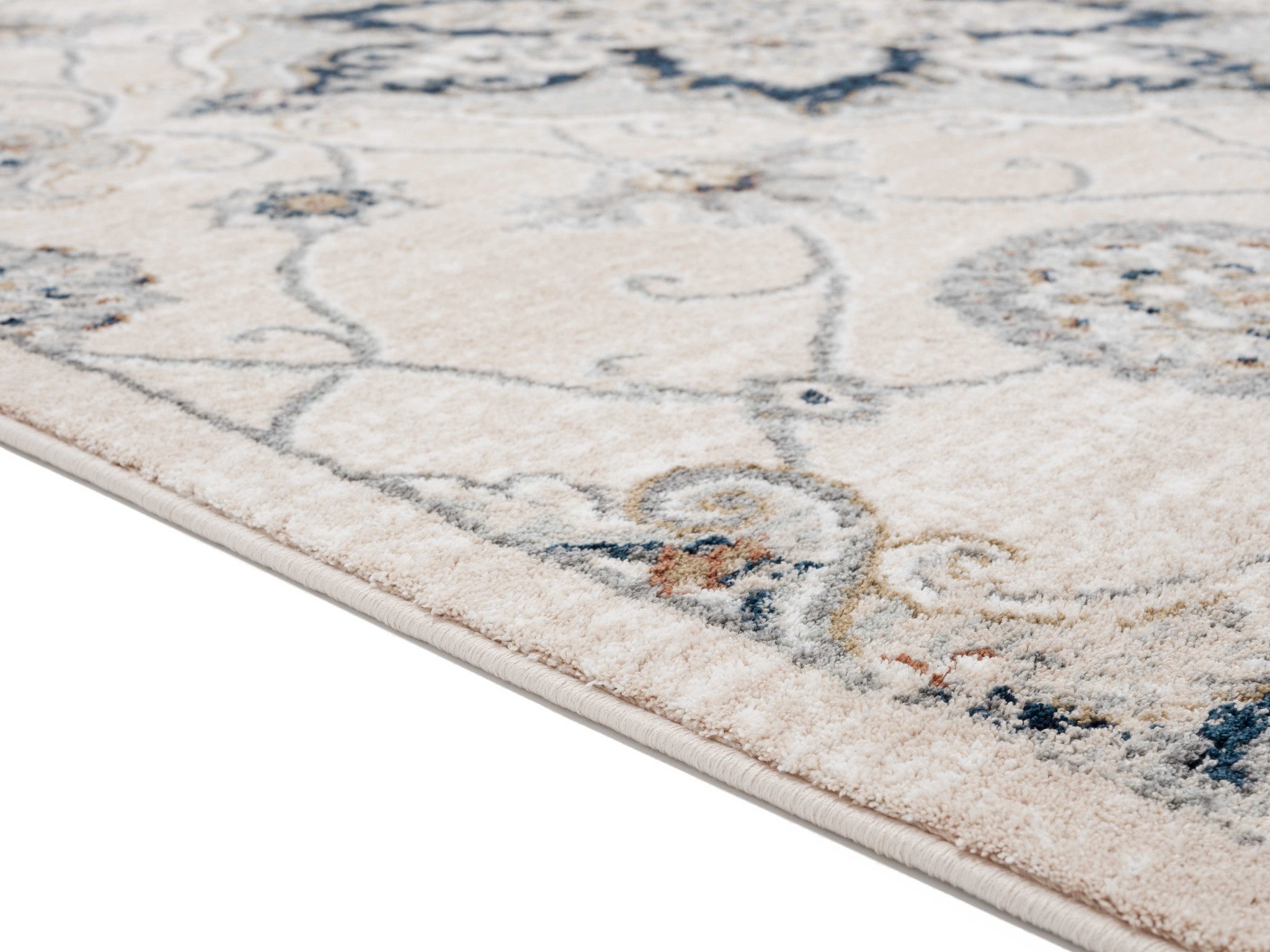 31" x 86" Beige Microfiber / Polyester Runner Rug