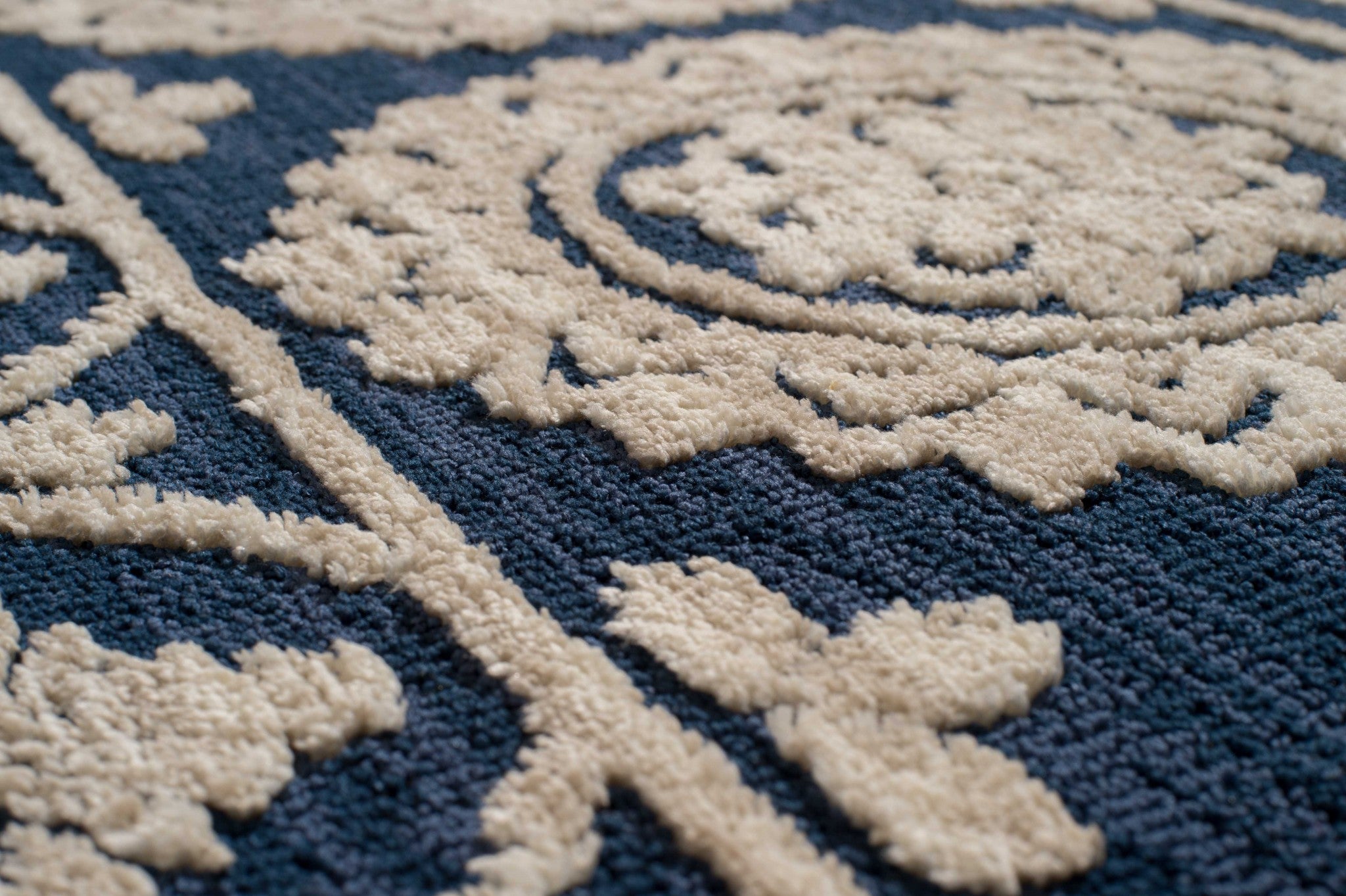 31" x 47" Navy Polyester Runner Rug