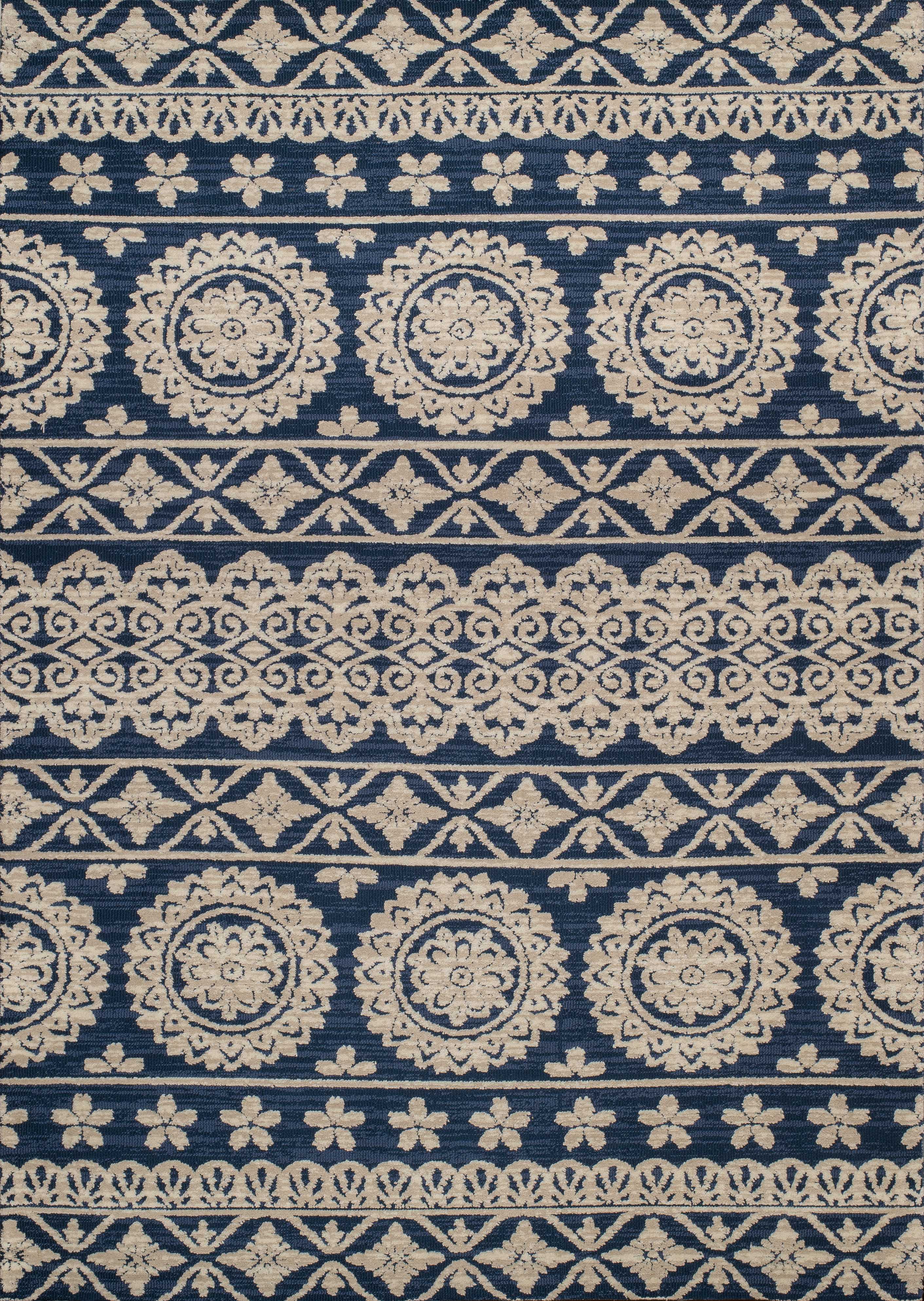 63" x 90" Navy Polyester Area Rug