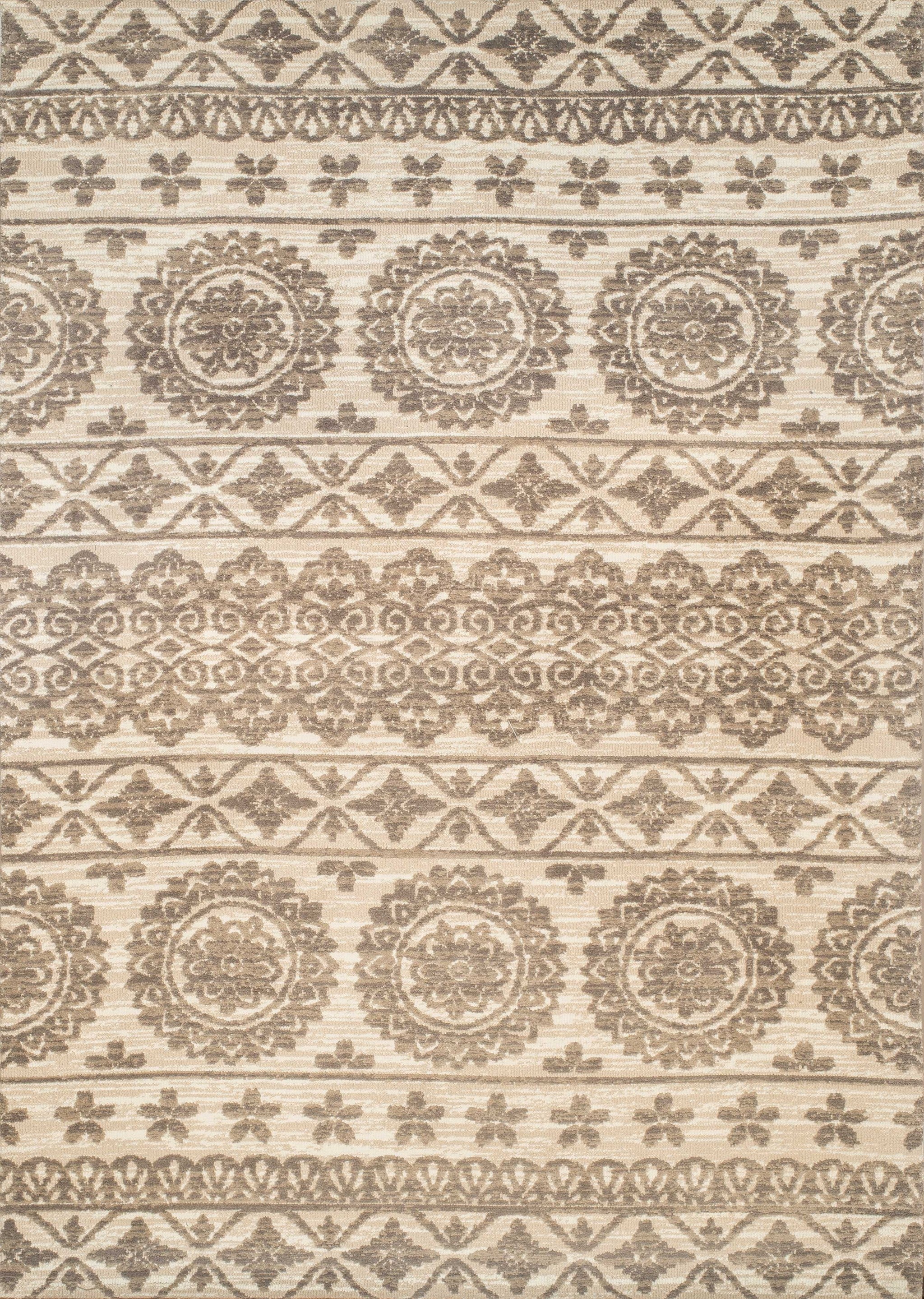 94" x 126" Cream Polyester Oversized Rug