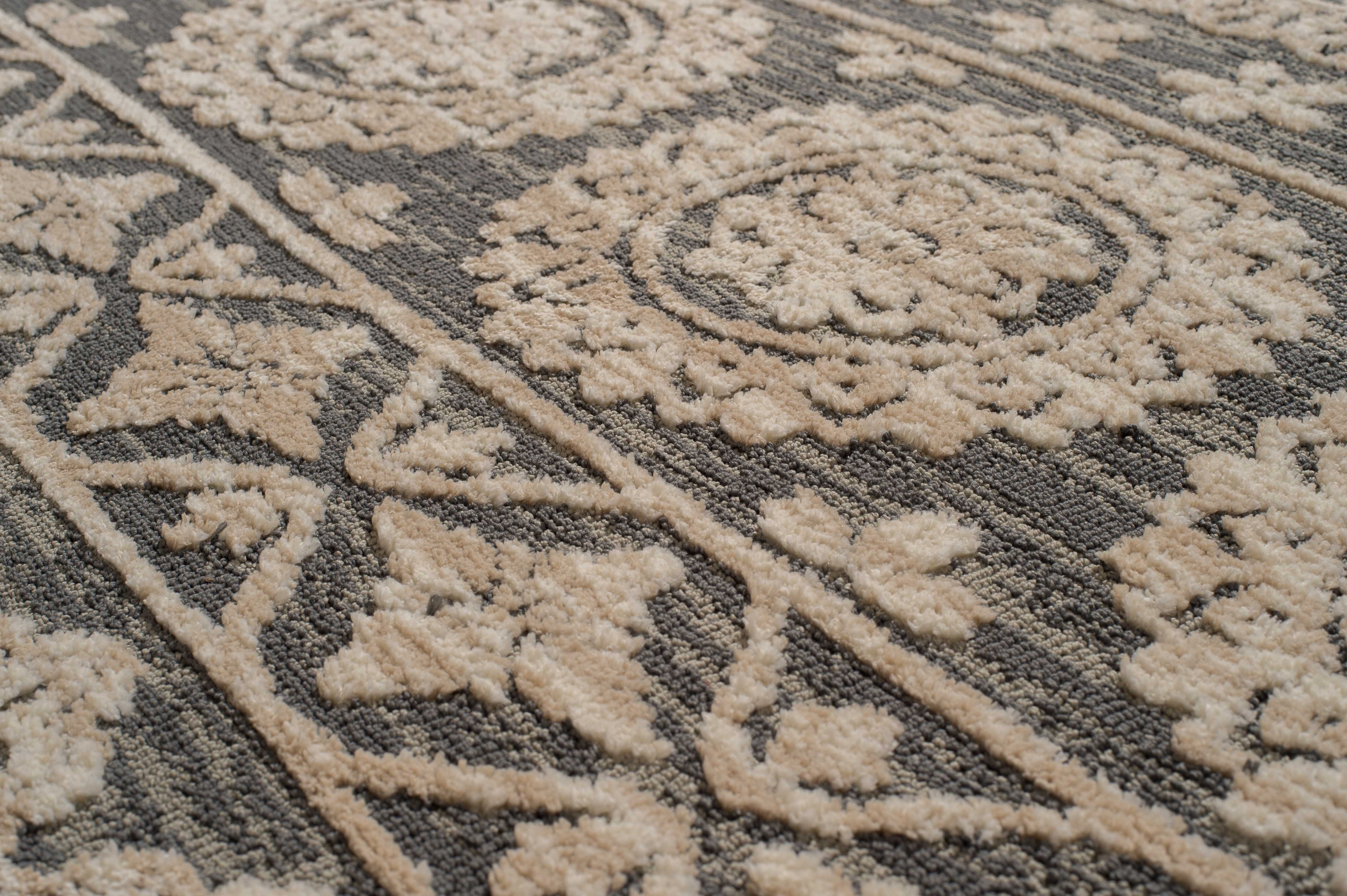 63" x 90" Taupe Polyester Area Rug