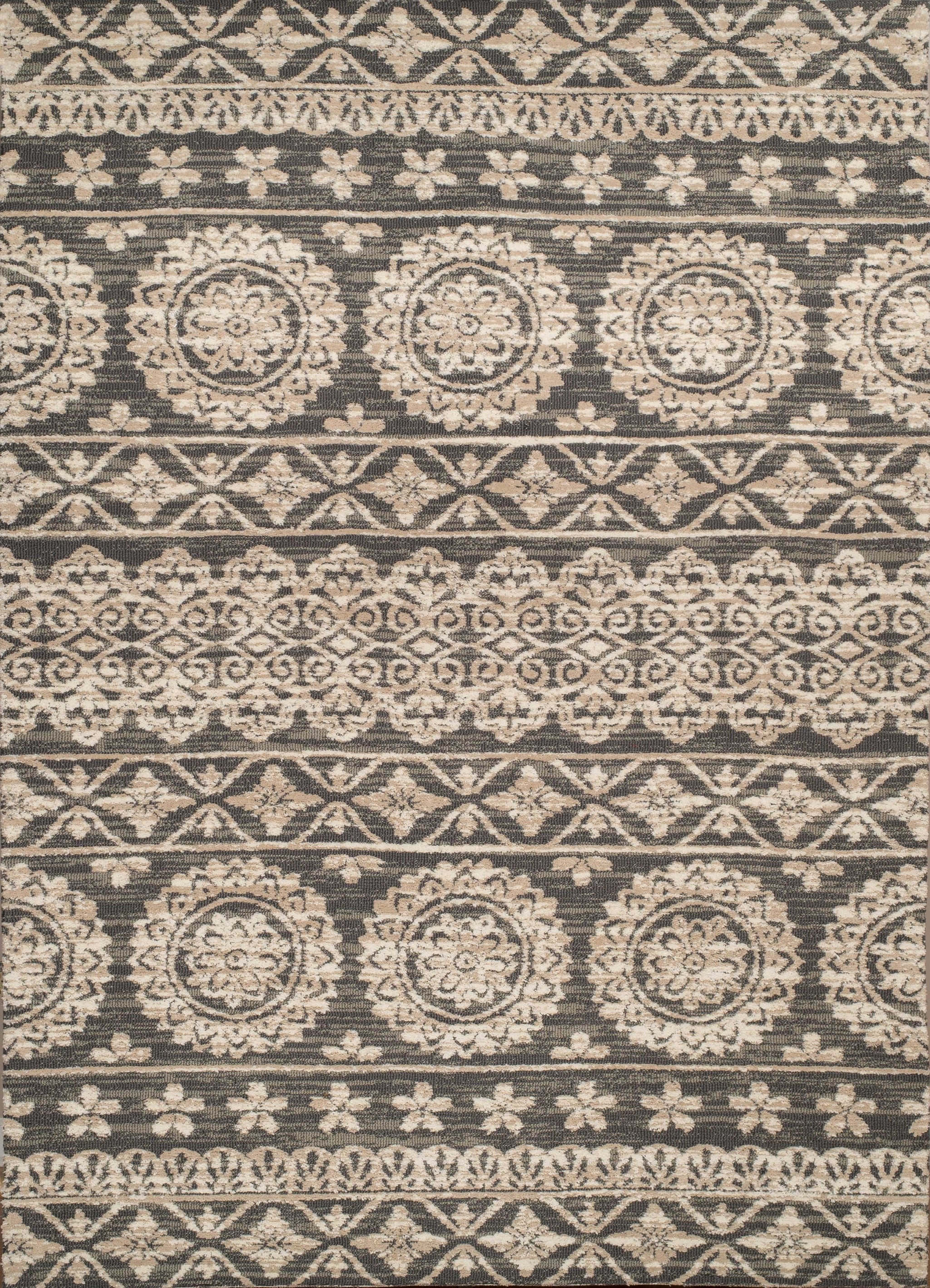 94" x 126" Taupe Polyester Oversized Rug