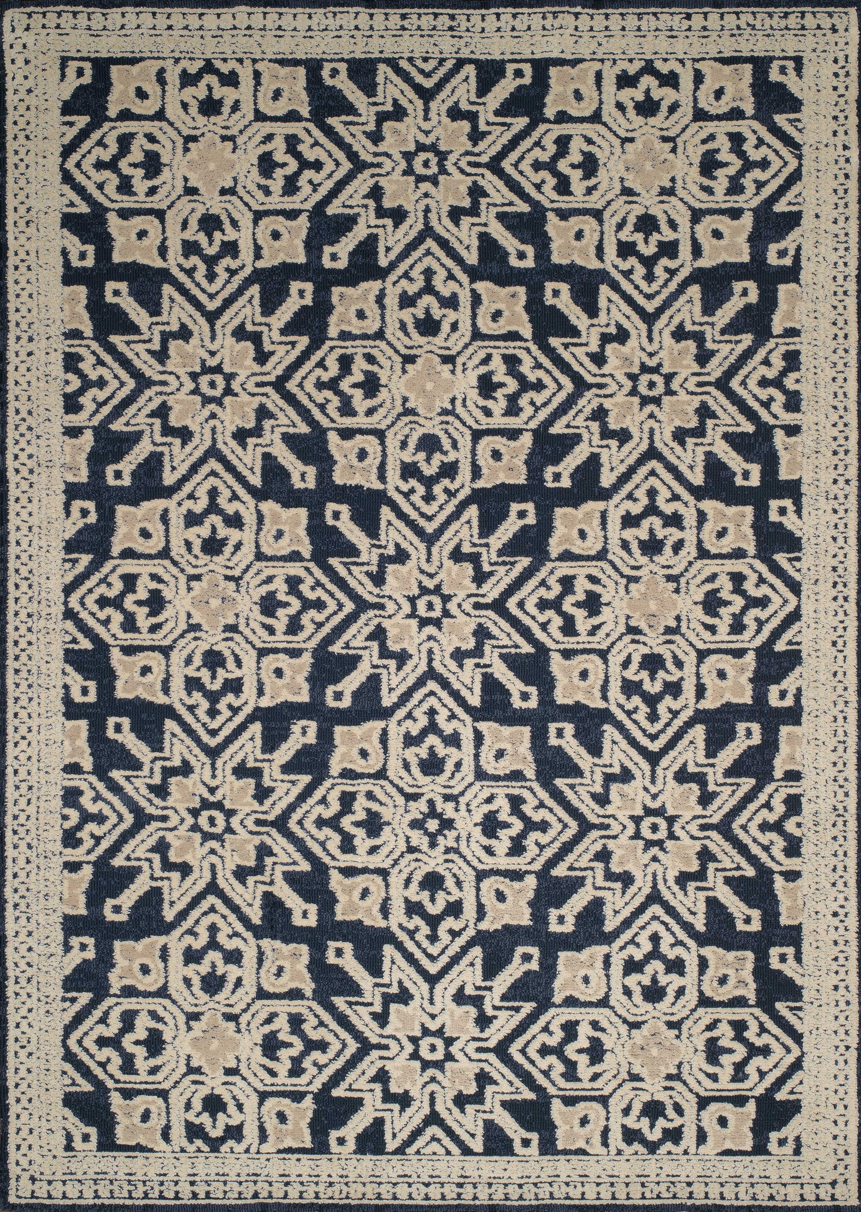 63" x 90" Navy Polyester Area Rug