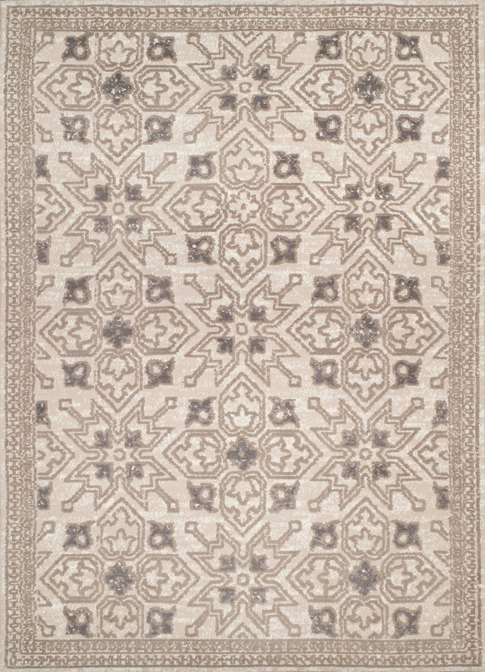 31" x 47" Cream Polyester Runner Rug